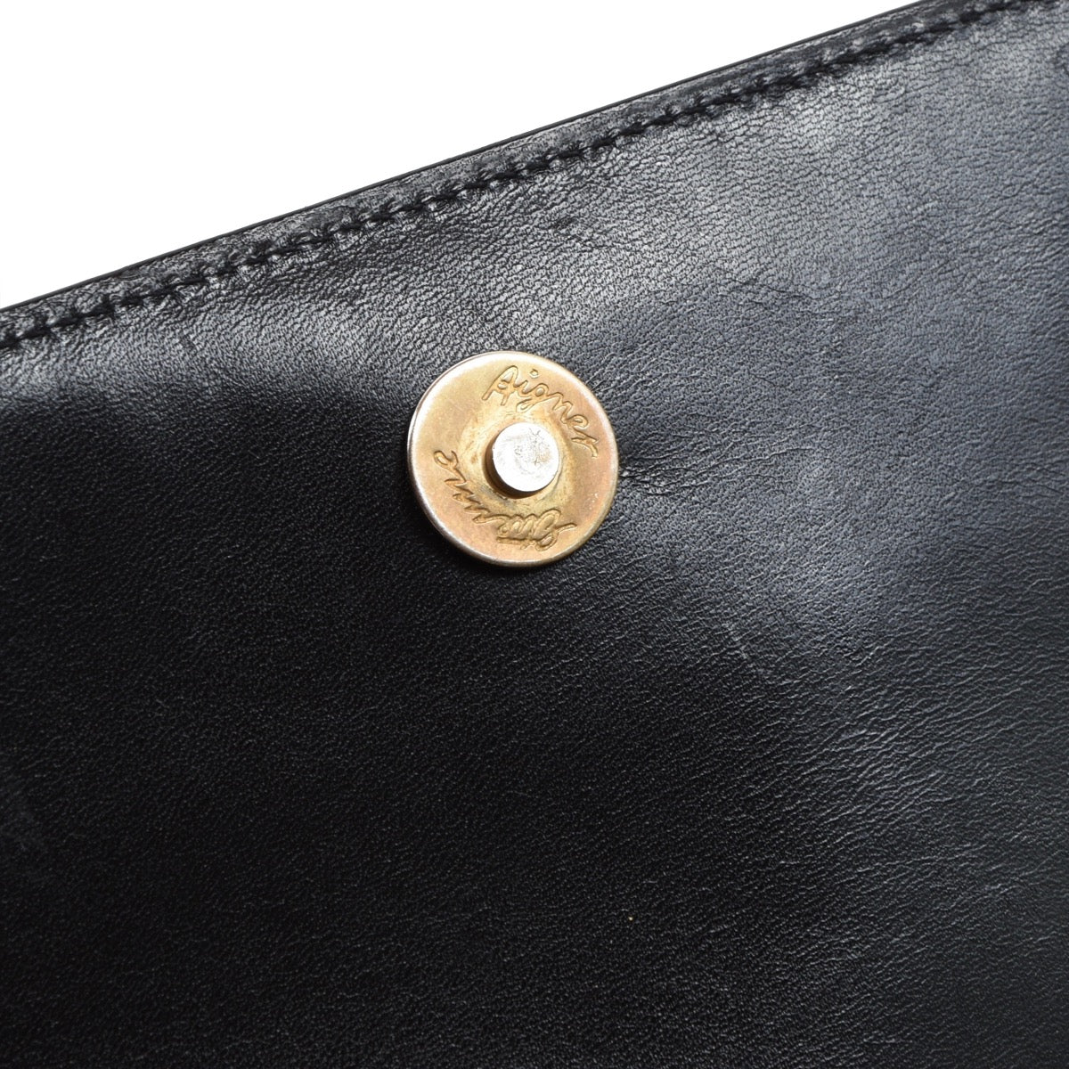 Etienne Aigner Lackleder-Umhängetasche Made in Italy ca. 30 cm – Schwarz