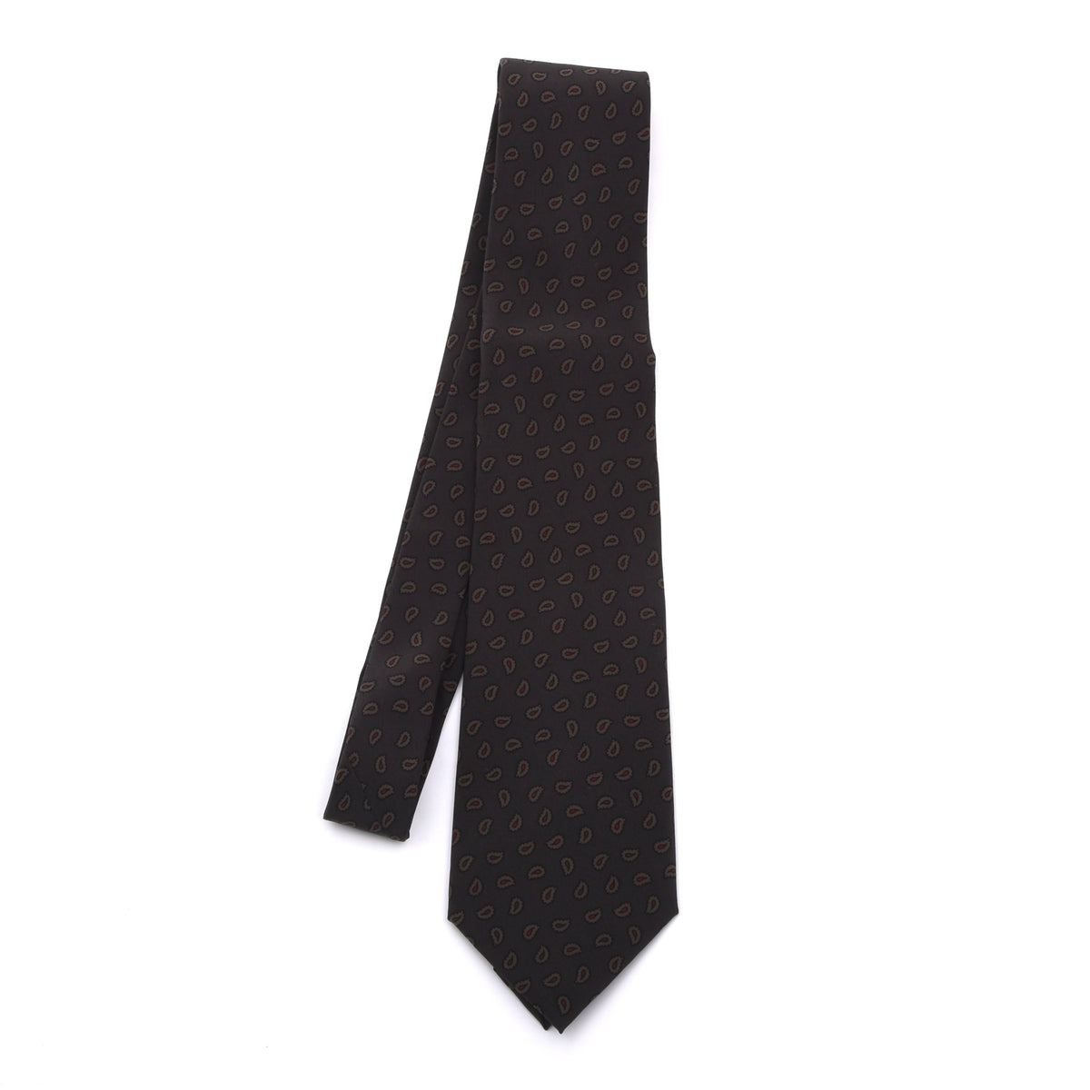 Vintage Altea Milano Ancient Madder Silk Tie 140cm - Brown-Grey Paisley