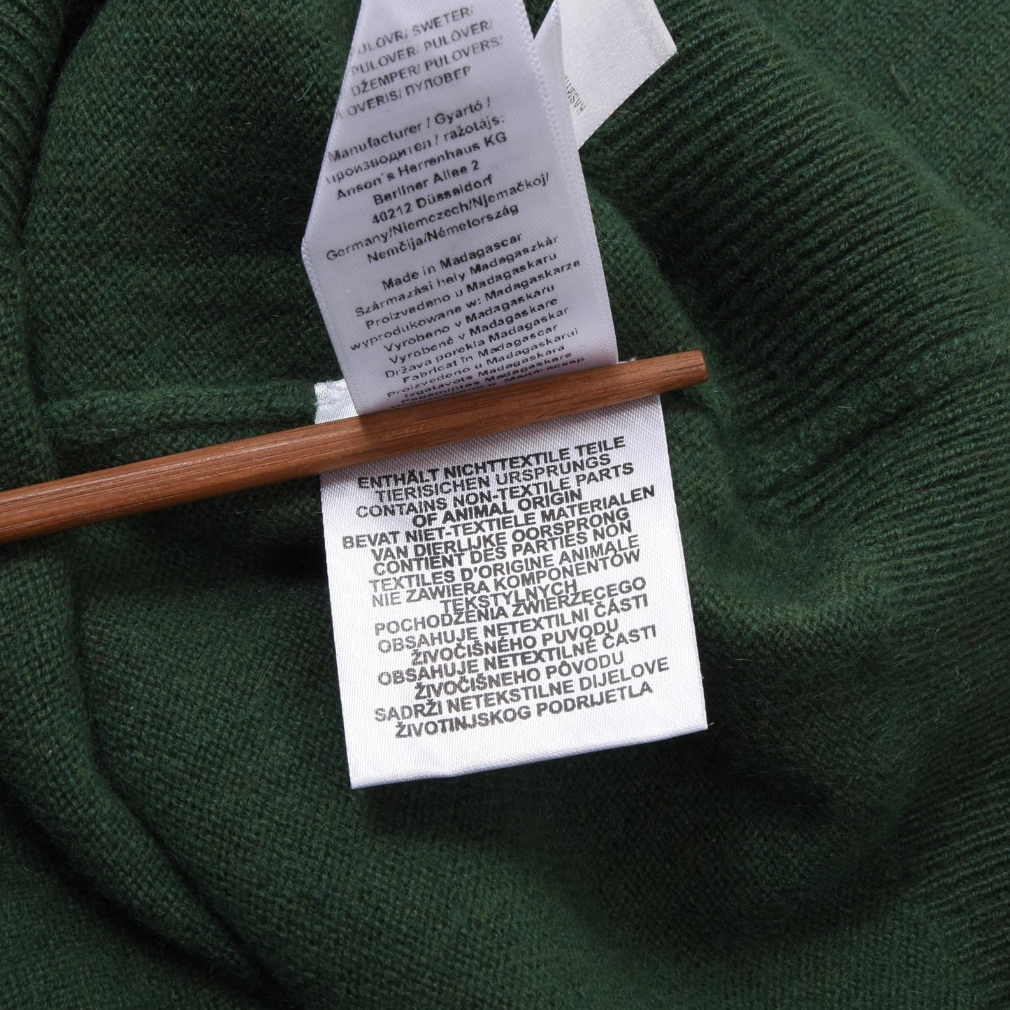 Christian Berg 100% Cashmere V-Neck Sweater Size 3XL ca. 63cm - Green