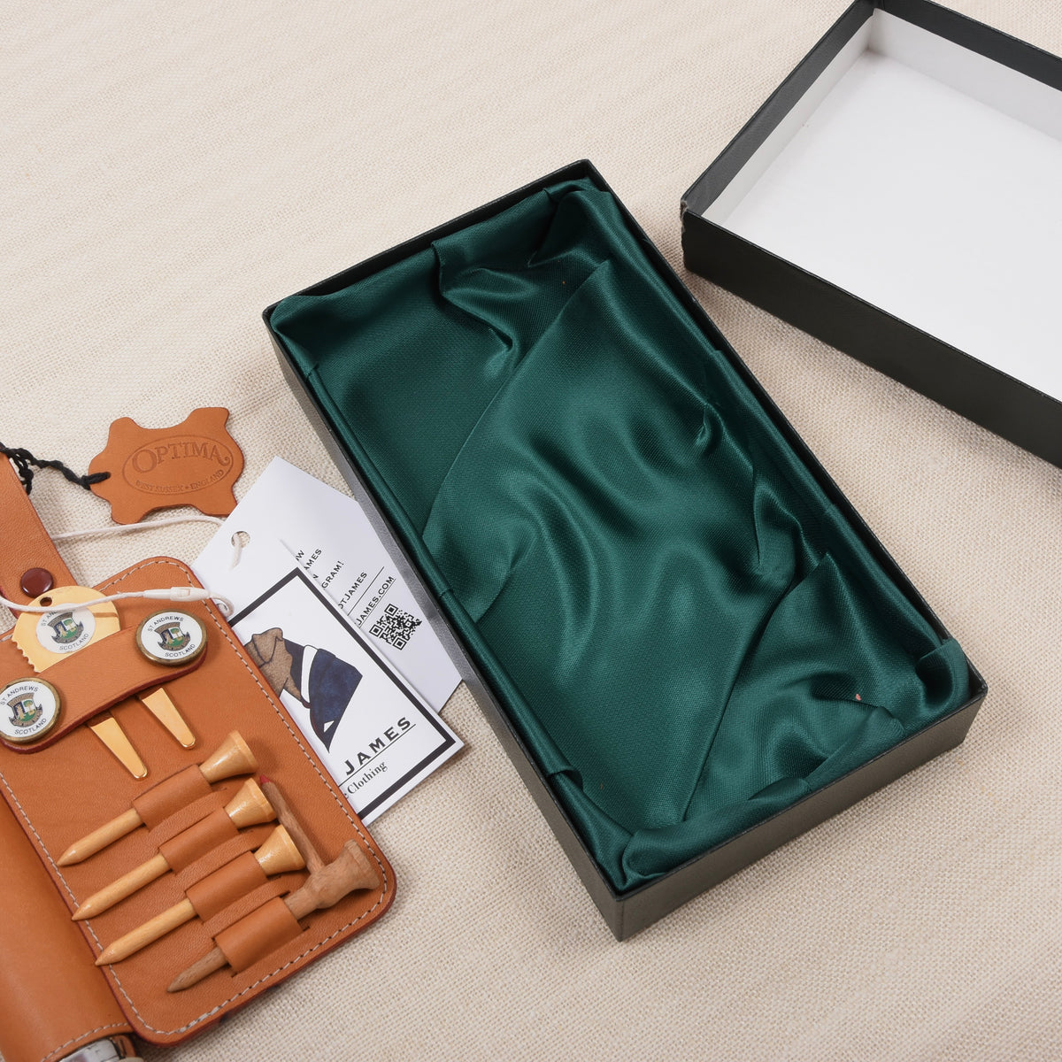 Optima für St. Andrew's Flachmann- und Golfset – Hergestellt in England
