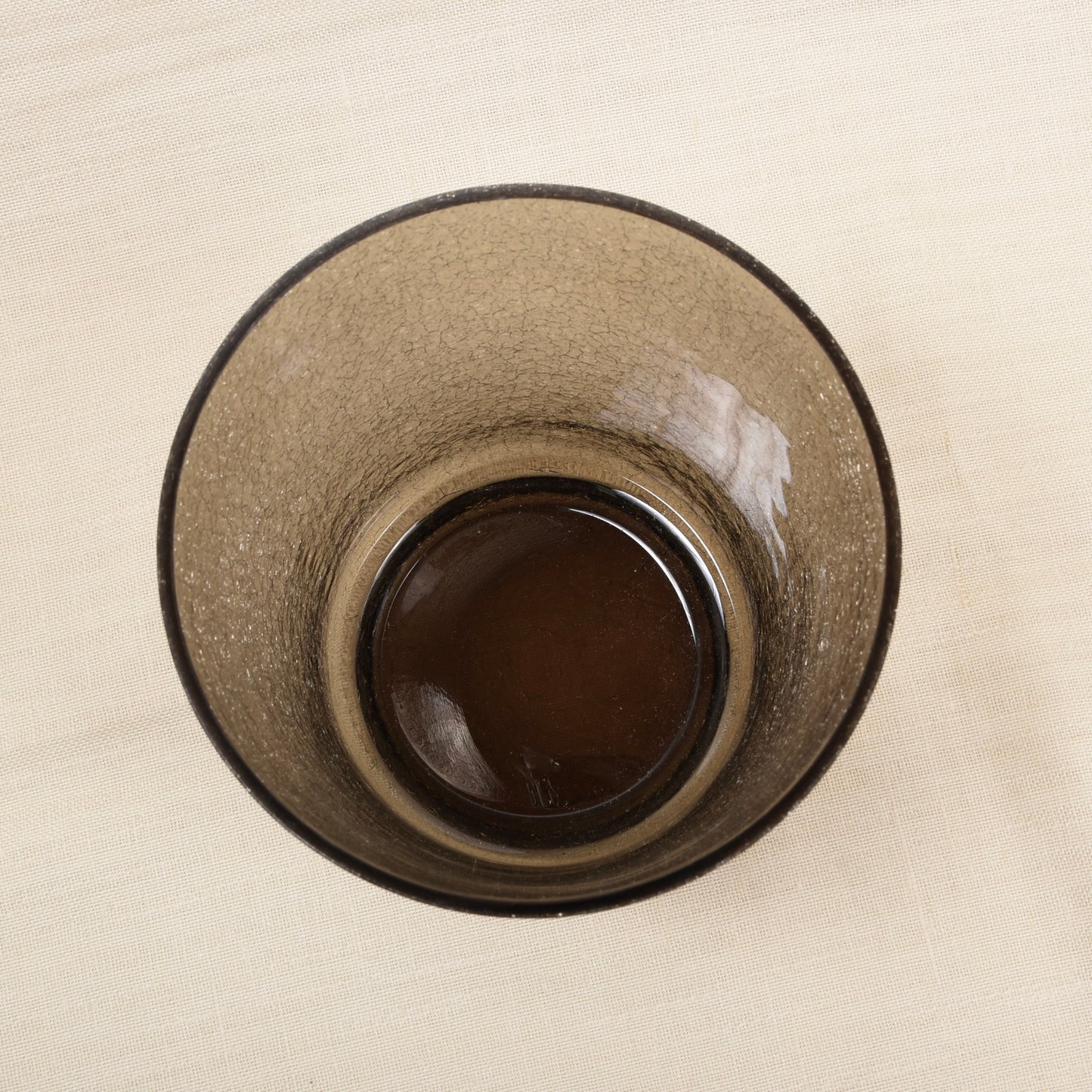 Vintage Mid-Century Eiswürfelbehälter aus Rauchglas mit Craquelé-Optik und 3 Gläsern