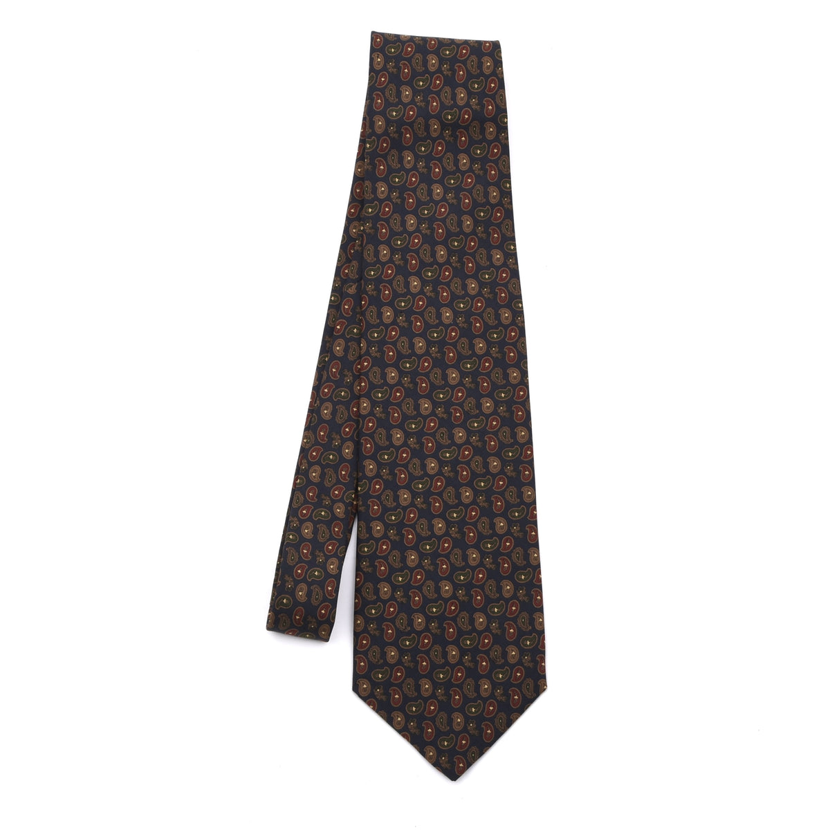 Phoenix Ancient Madder Seide Krawatte 143cm - Marineblau Paisley