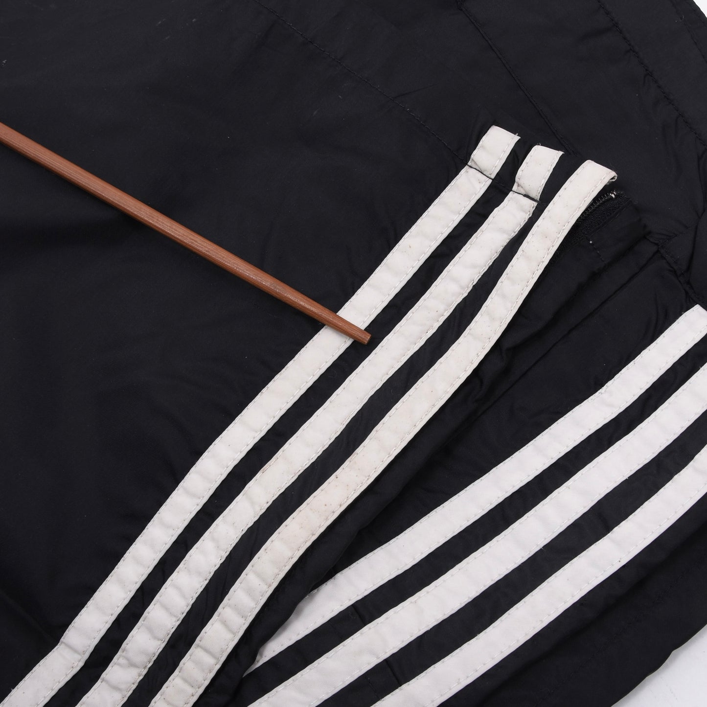 Vintage 80er Adidas Nylon-Regenhose Größe D50 ca. 48cm - Schwarz