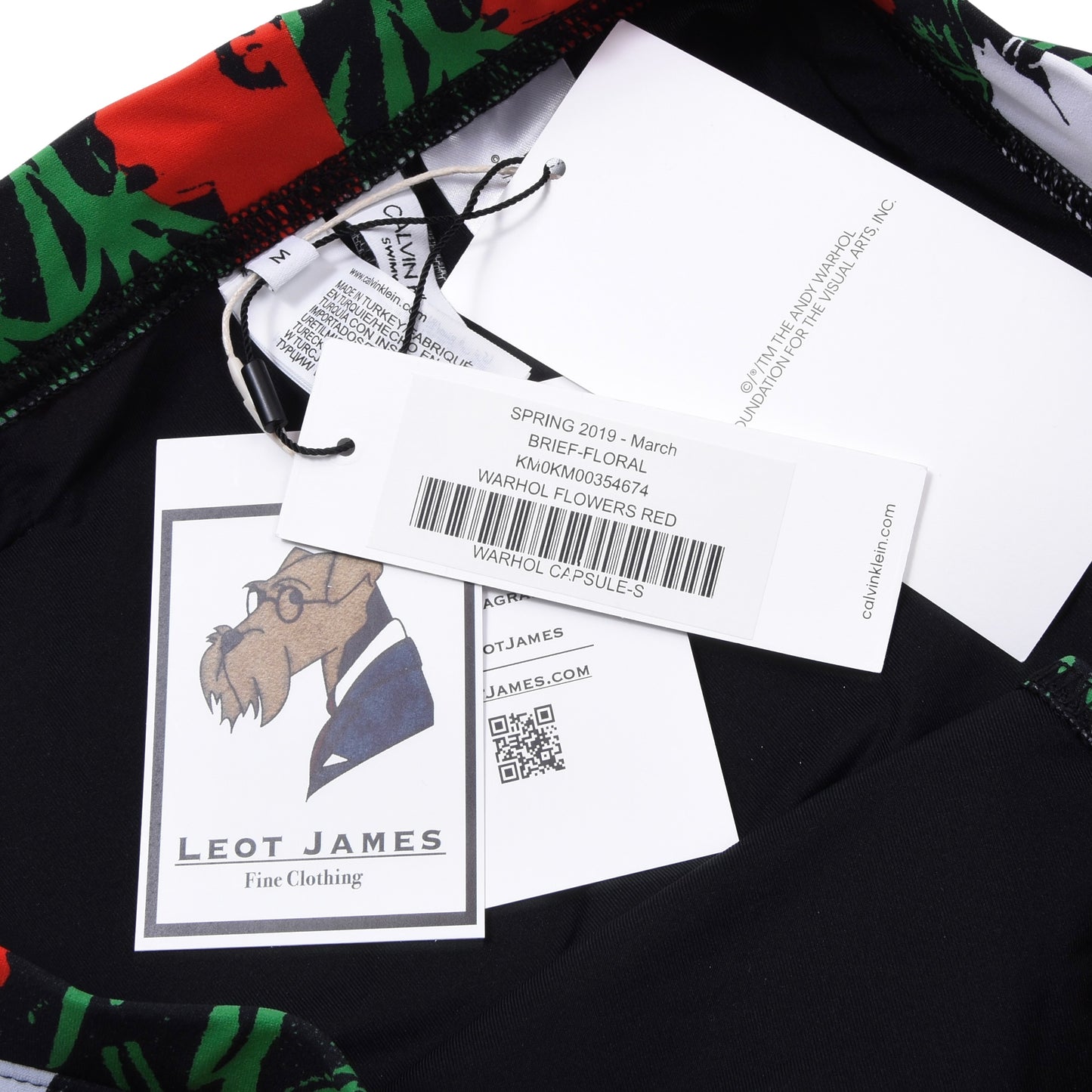 NWT Andy Warhol x Calvin Klein Swim Brief Size M - Red/White/Green/Black