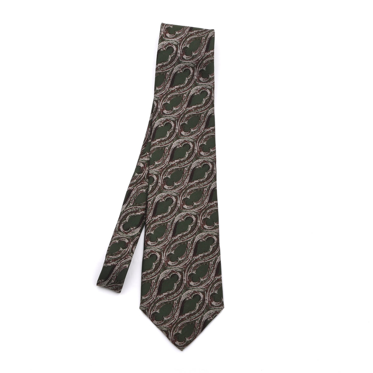 Vintage Fendi Roma Seide Krawatte – Grün Swirls