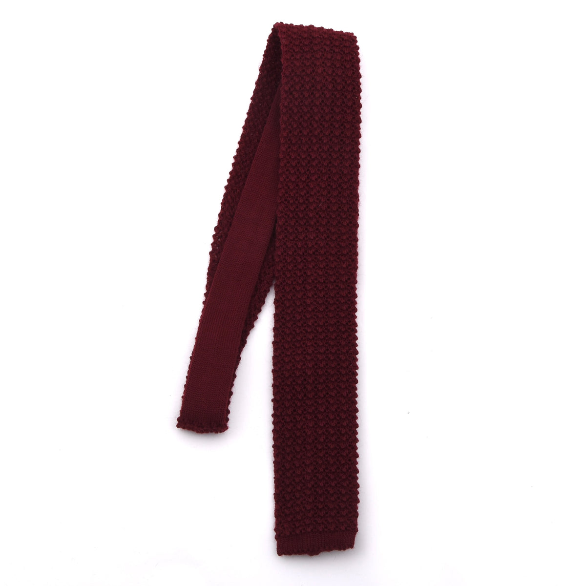 NOS Bleyle Grob Gestrickte Wollkrawatte – Bordeaux