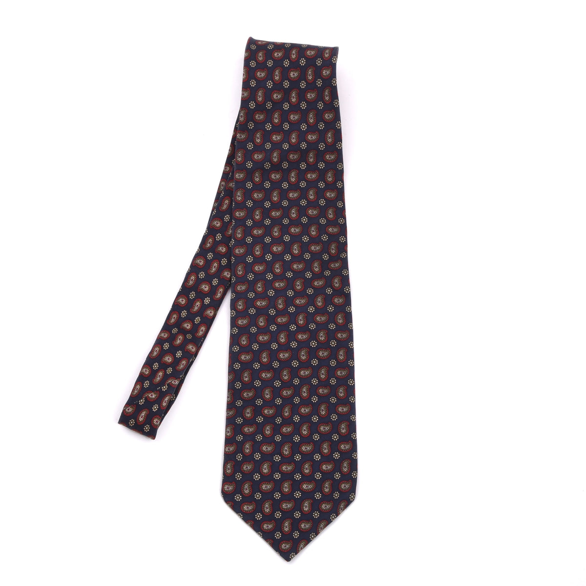 Vintage Ancient Madder City Style Silk Tie - Blue Paisley