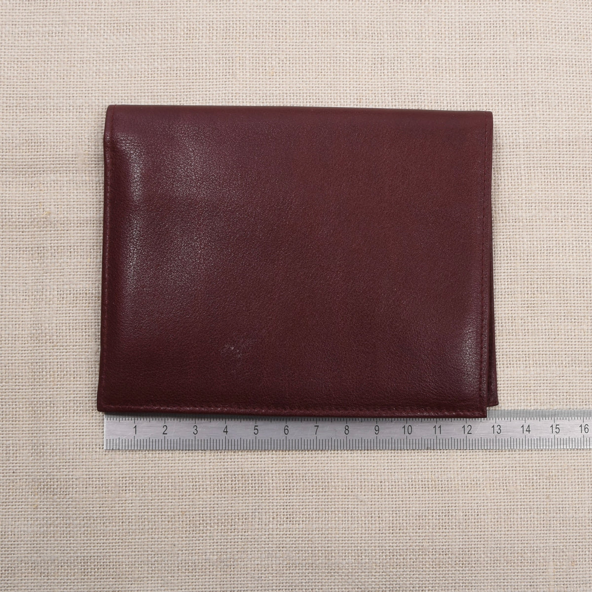 NOS Glattleder Brieftasche - Burgunderrot