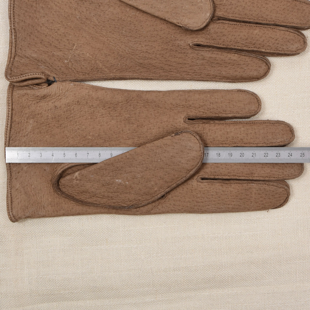 NOS Lederhandschuhe gefüttert - Braun