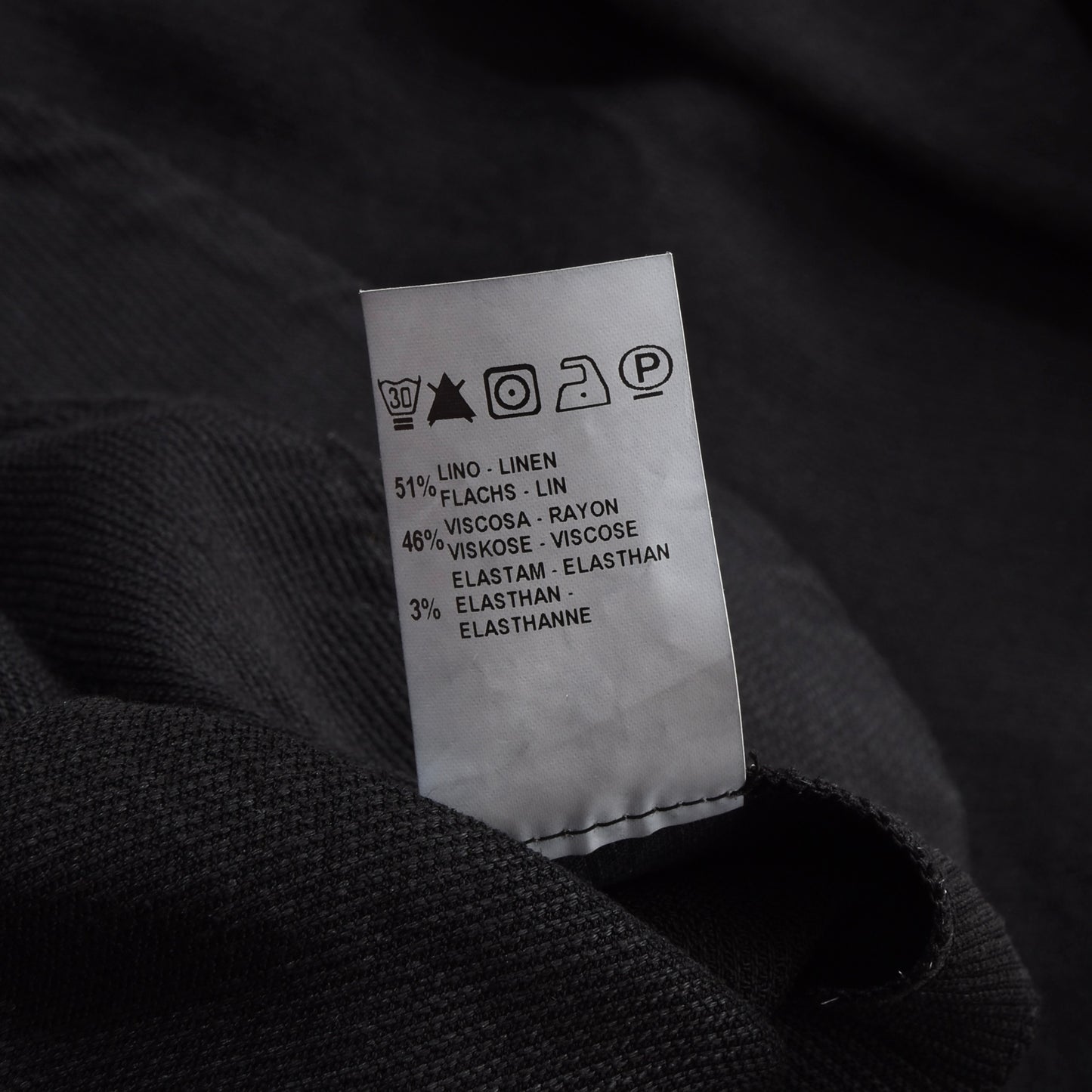 Transit Uomo Linen-Blend Jacket Size S ca. 52.5cm - Black