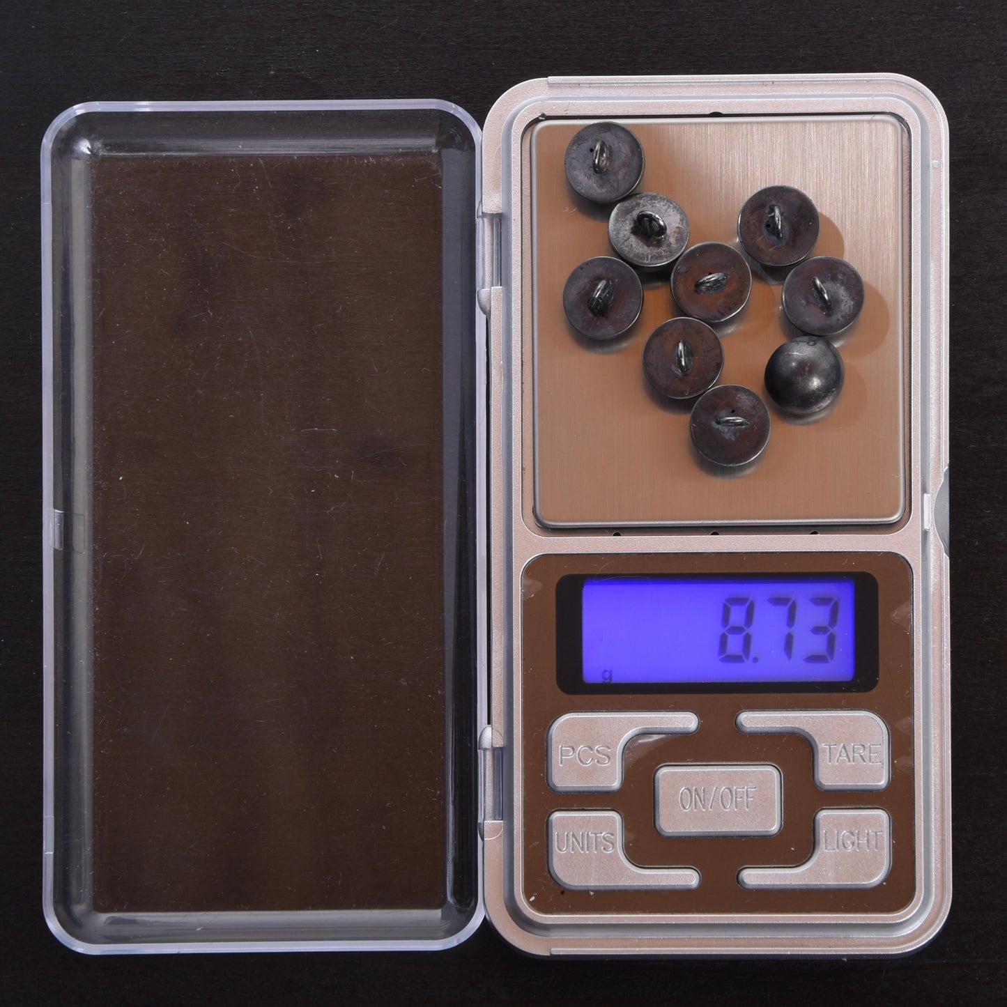 9x .835 Silver Round Trachten Buttons ca. 8.73g