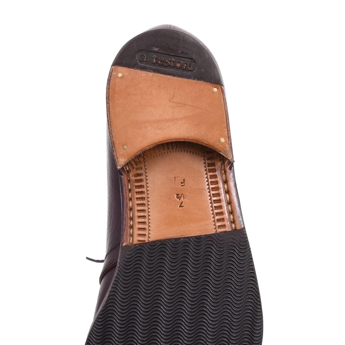 A. Testoni Derby Schuhe Gr. 7.5 F – Bordeaux-Braun