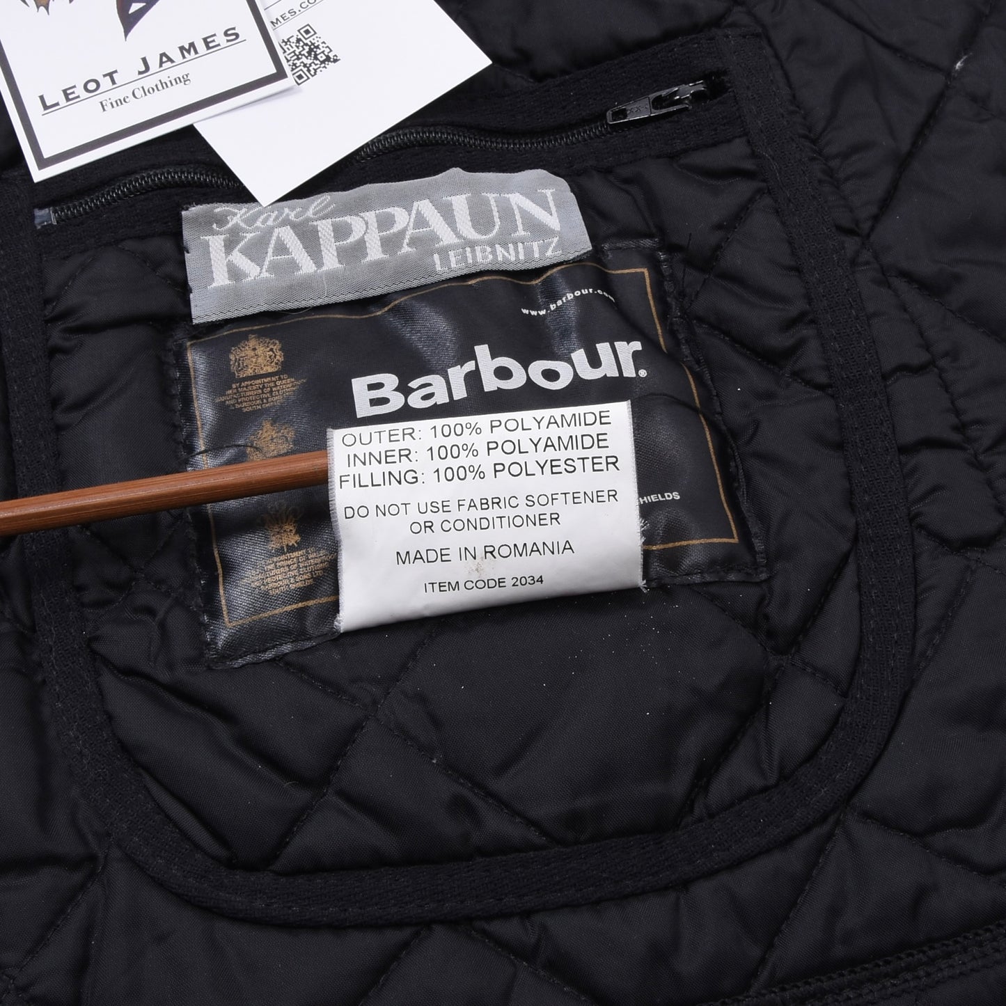 Barbour Liddesdale Quilted Jacket Size M Chest ca. 59.5cm - Black