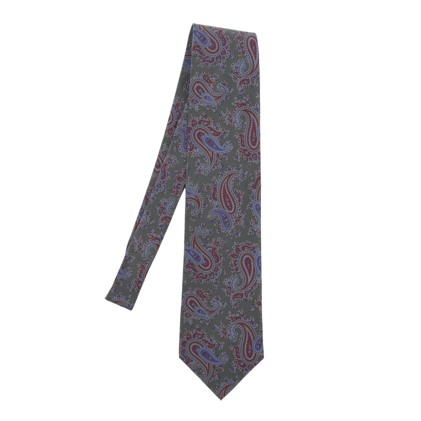 Ermenegildo Zegna Silk Tie ca. 140.5cm/9cm - Green Paisley