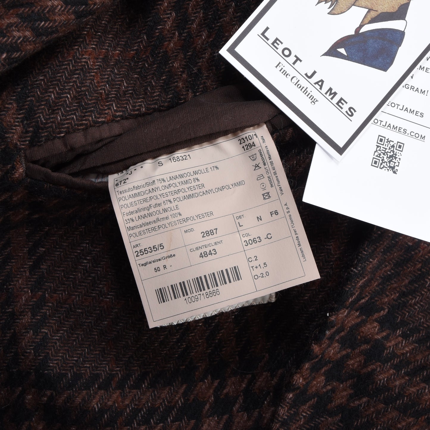 LBM 1911 Woll-Mischjacke Gr. 50 ca. 54cm - Braun kariert