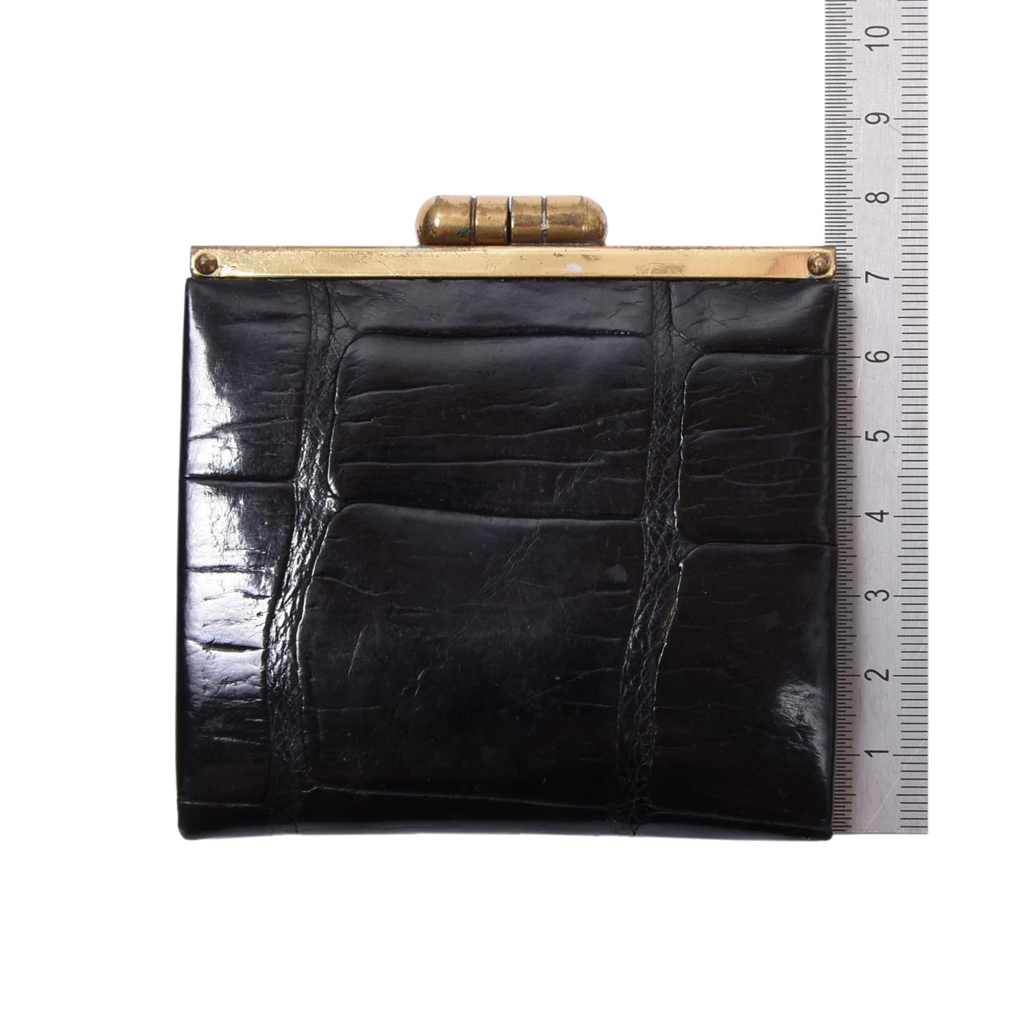 Exotic Leather Coin Purse/Wallet ca. 8cm - Black