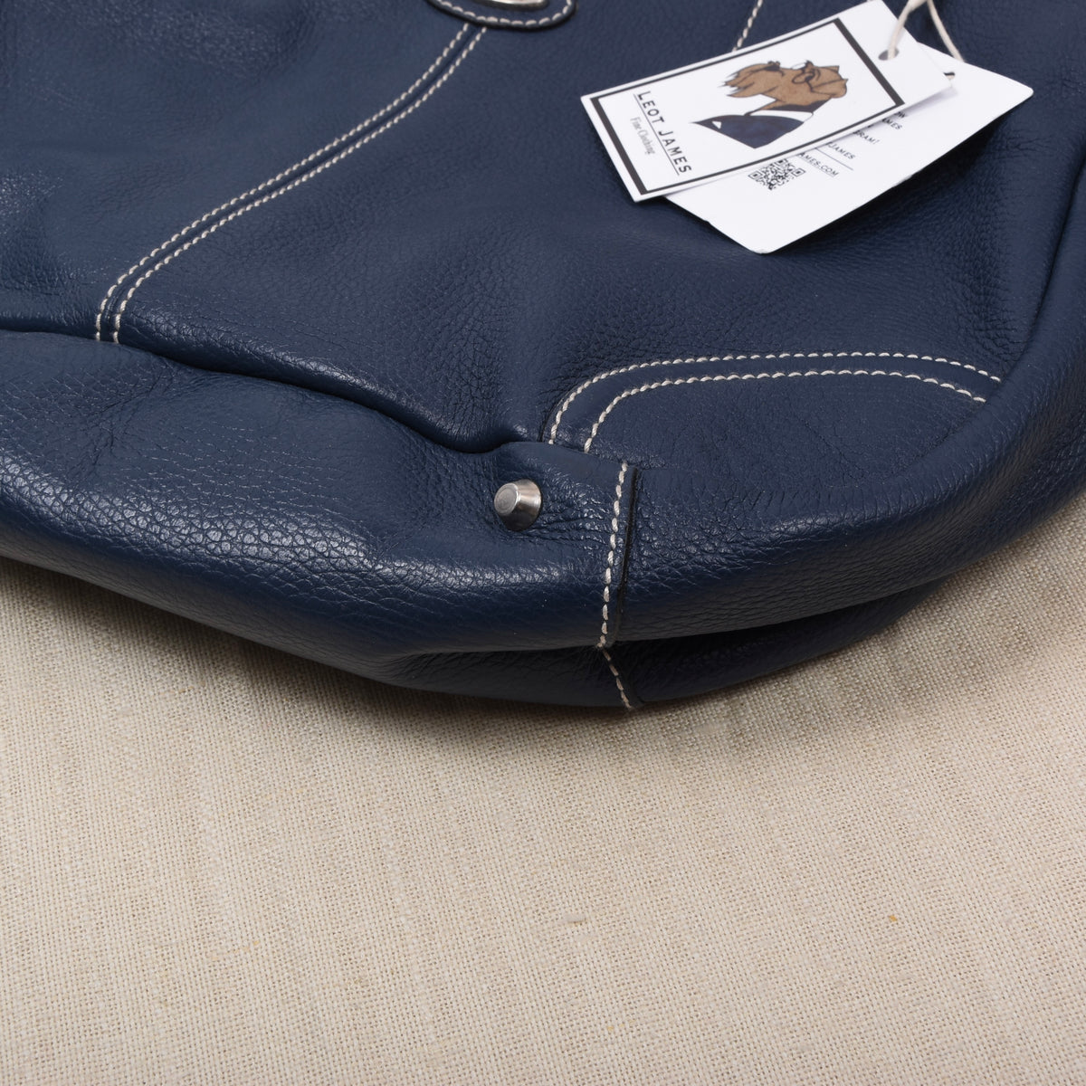 Bric's Leather Bag/Purse - Navy Blue