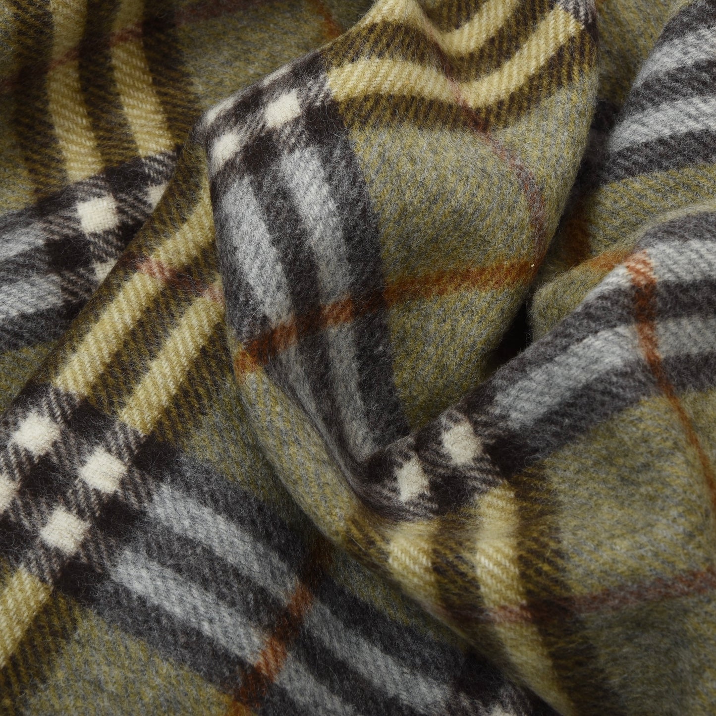 Vintage Burberrys 100% Wool Scarf ca. 181cm - Green Novacheck