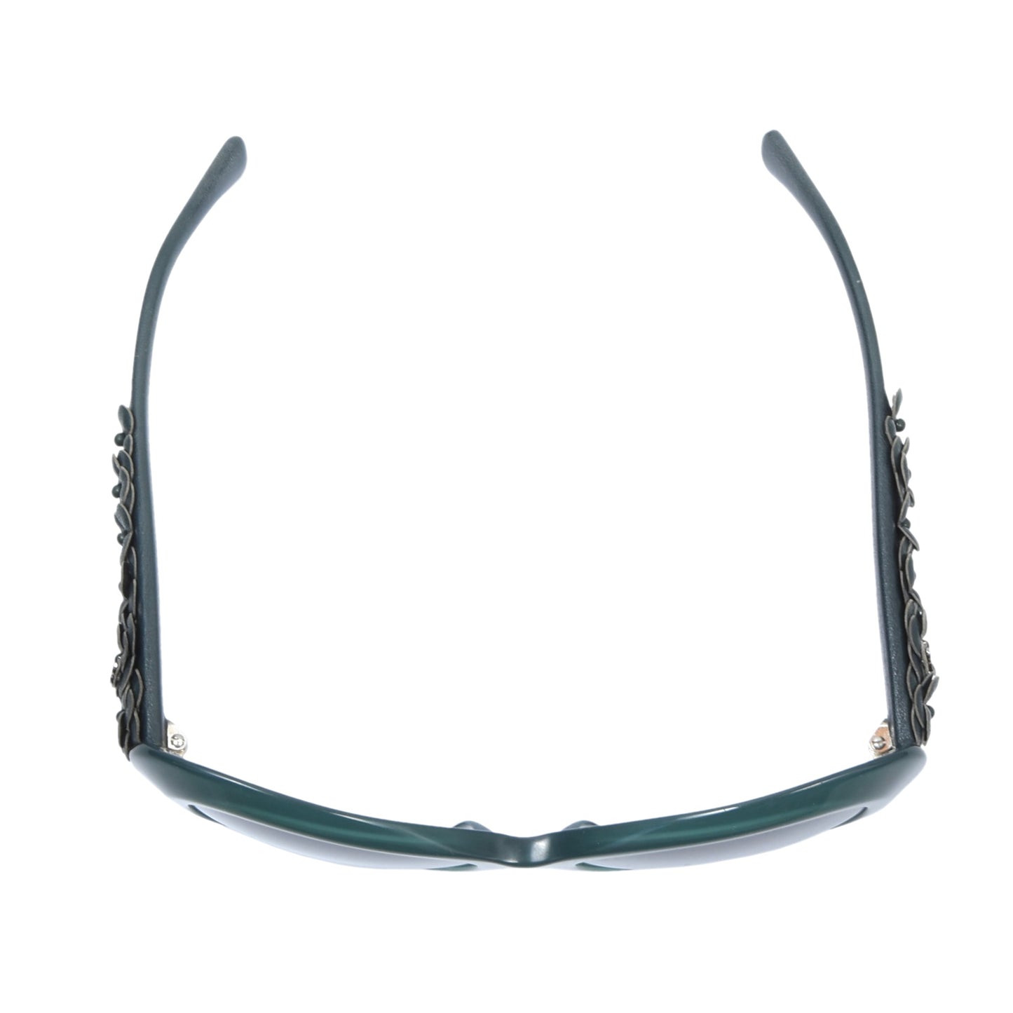 Chanel 5318Q Camellia Leather Sunglasses - Green