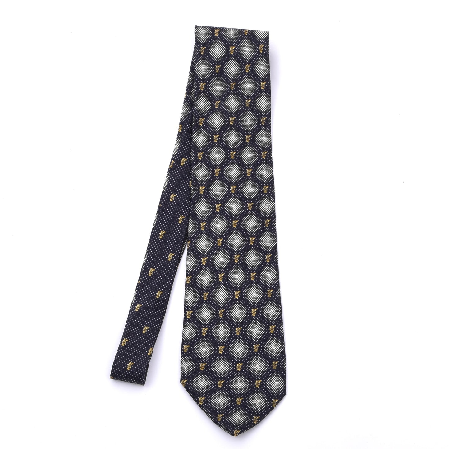Vintage V2 Versace Silk Tie ca. 148cm/9.2cm - V2 Logo