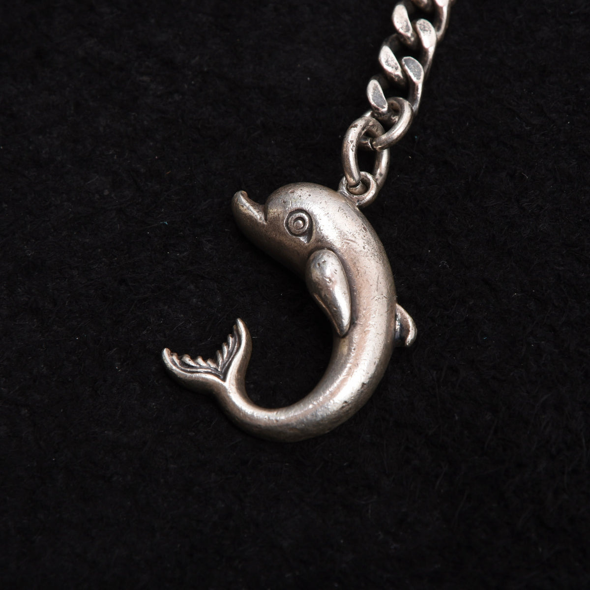 Vintage 925 Sterlingsilber Delfin Schlüsselanhänger ca. 20.88 g