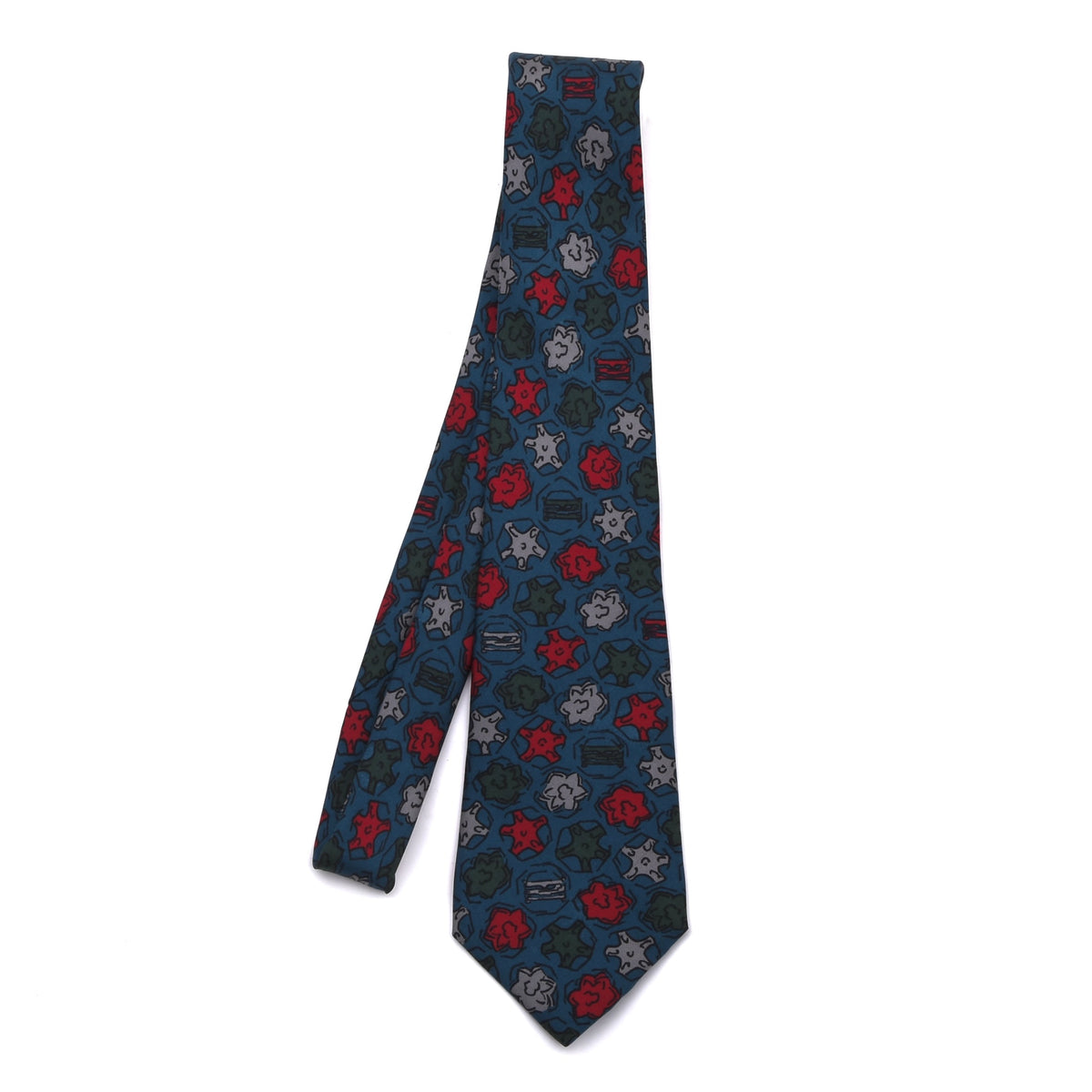Laguna Ancient Madder Silk Tie Made in France - Blue/Red/Green
