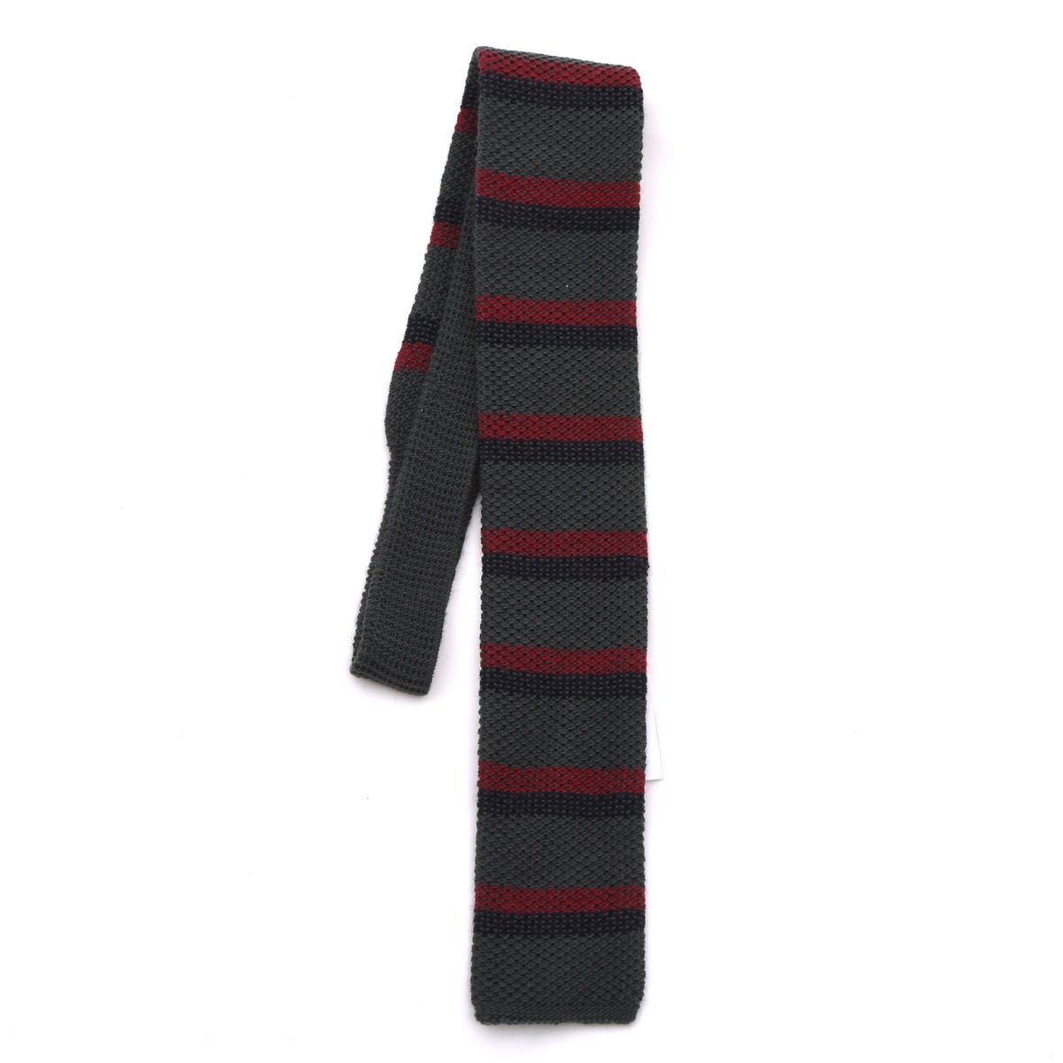NOS Bleyle 100% Wool Knit Tie W. Germany - Green Stripes