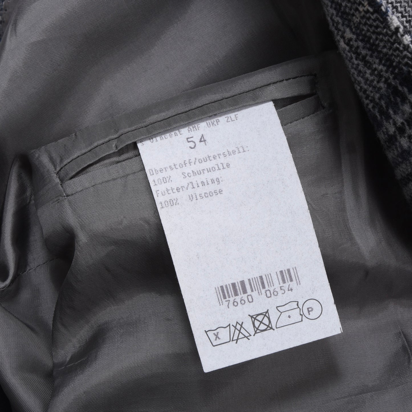 Dietmar Haas Moon Tweed-Jacke, Größe 54 (ca. 59,5 cm) – Kariert