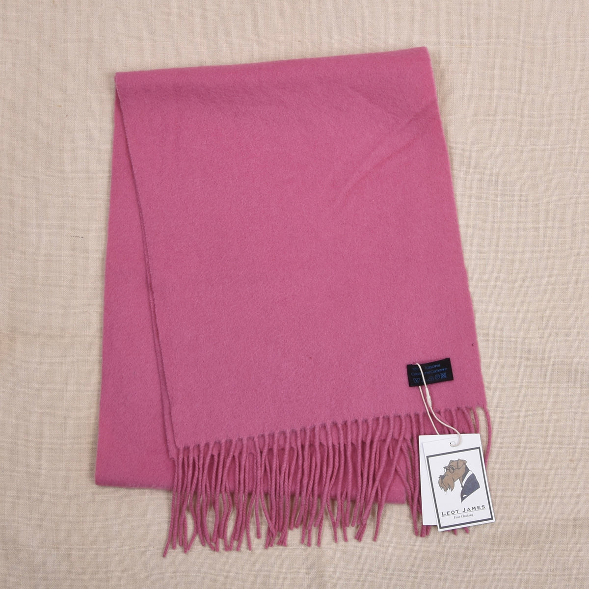 Flauschiger 100% Kaschmir Schal ca. 164cm - Kaugummirosa