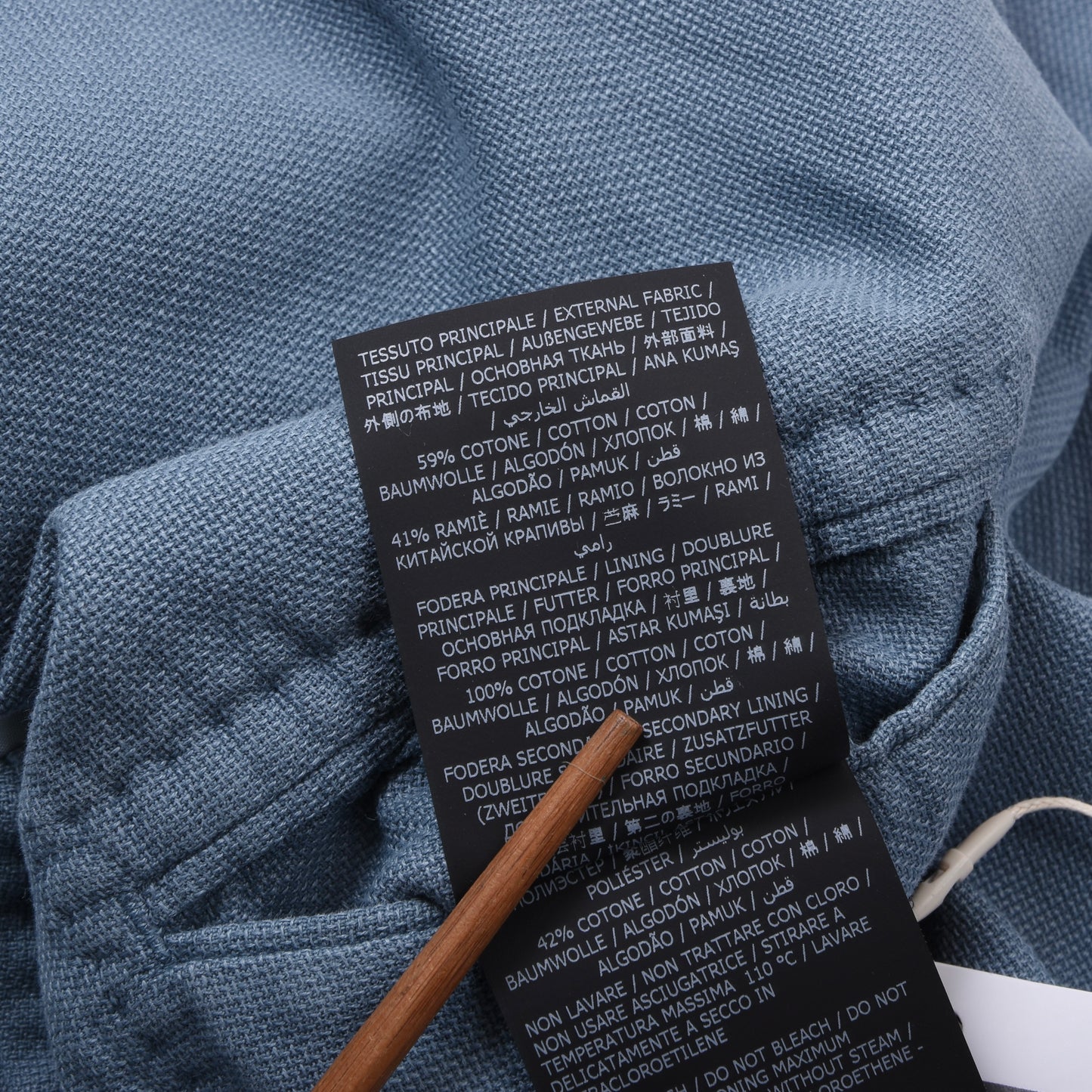 Boggi Milano Cotton-Ramie Jacket Size 54 ca. 58cm - Blue