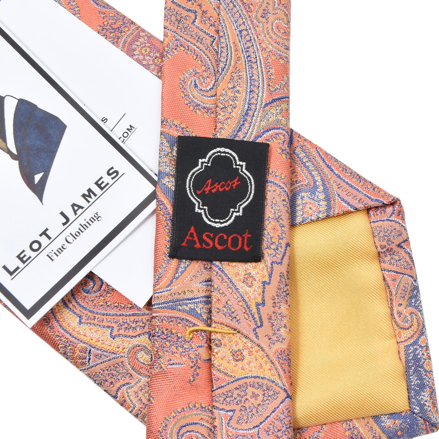 Stassny x Ascot 100% Silk Tie ca. 149.5cm/9cm - Orange Paisley