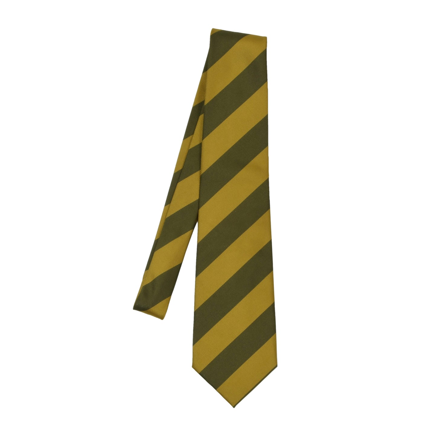 Chester Barrie 100% Silk Repp Stripe Tie ca. 140.5cm/9cm - Green/Yellow-Gold