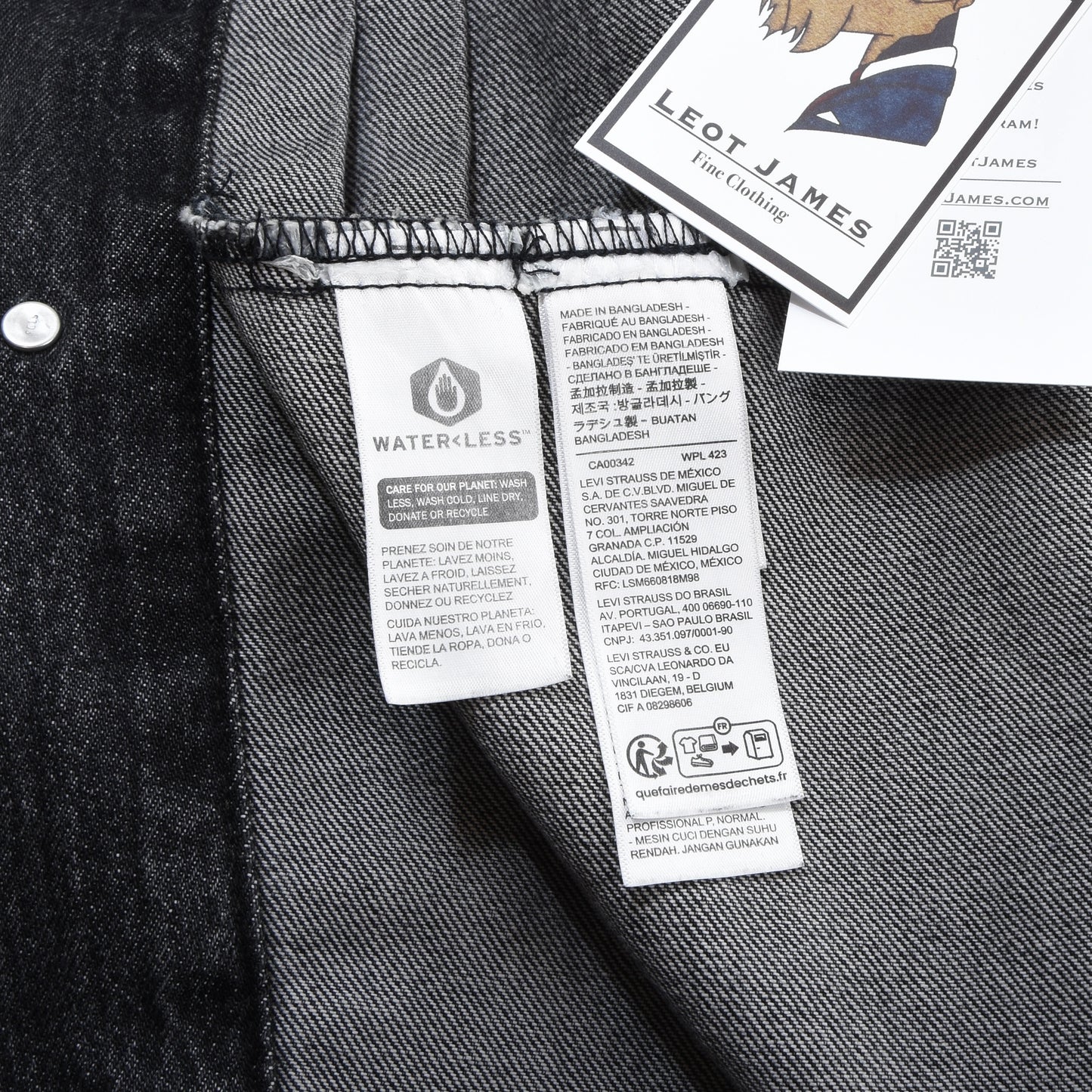 Levi's Denim Jean Jacket Size S Chest ca. 58cm - Grey/Black