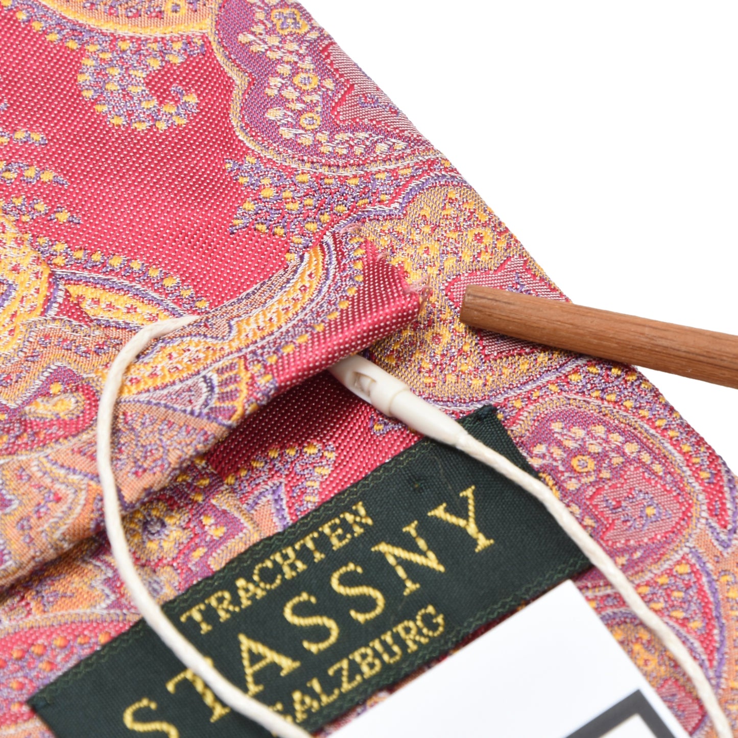 Stassny x Ascot 100% Silk Tie ca. 149.5cm/9.5cm - Pink Paisley