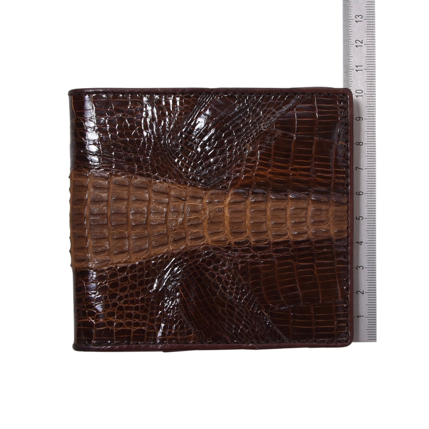 Crocodile/Alligator Leather Wallet ca. 11cm - Brown