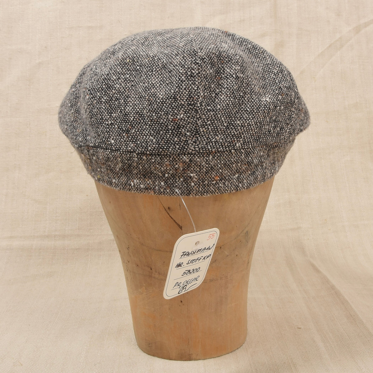 Neu Ohne Etikett Faustmann Tweed Baker Boy Schiebermütze Gr. 55 - Braun