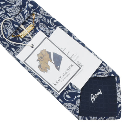Brioni Silk Tie ca. 147.5cm/9.5cm - Blue Paisley