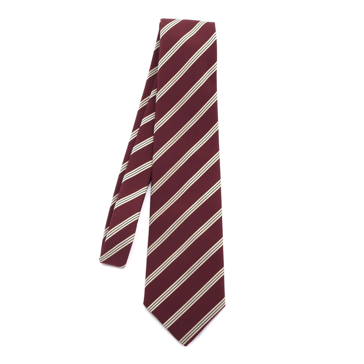 Atkinson's Vintage Irish Poplin Wolle-Seide Krawatte Made in Ireland – Rot Streifen