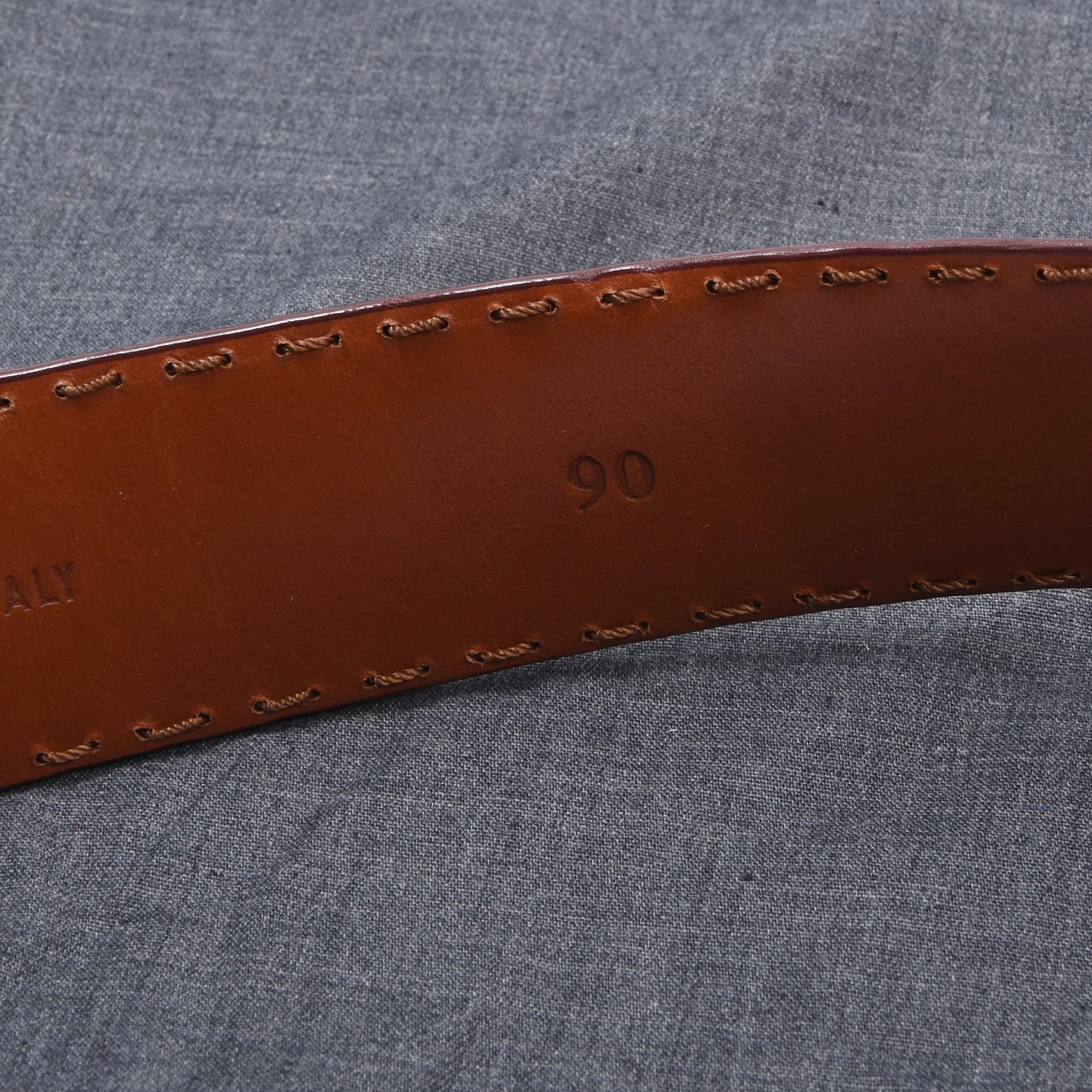 Ermenegildo Zegna Ostrich Leather Belt Size 90 ca. 102cm - Tan