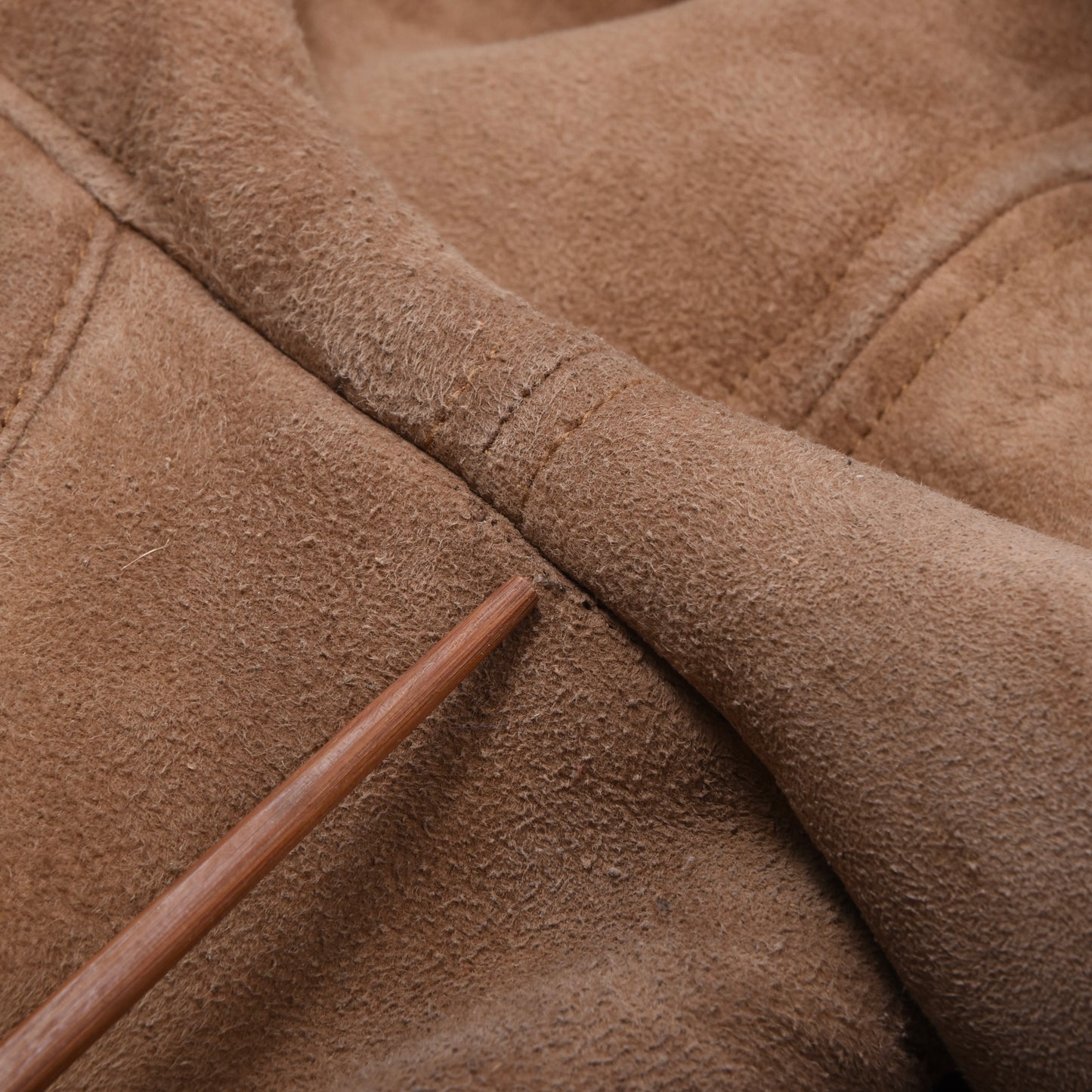 Shearling Overcoat Feat. Fur Collar Chest ca. 60cm - Brown