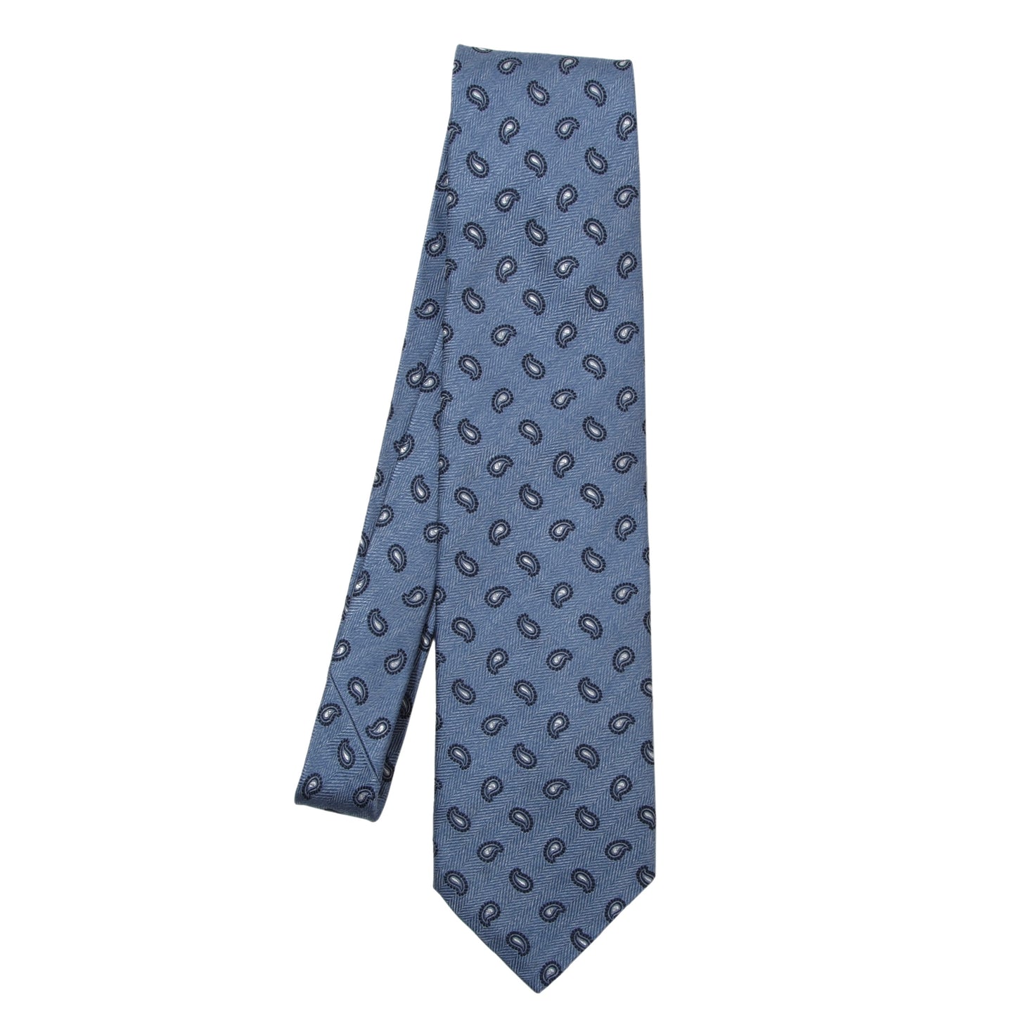 Ermenegildo Zegna Su Misura Silk Tie ca. 148.5cm/10cm - Blue Paisley