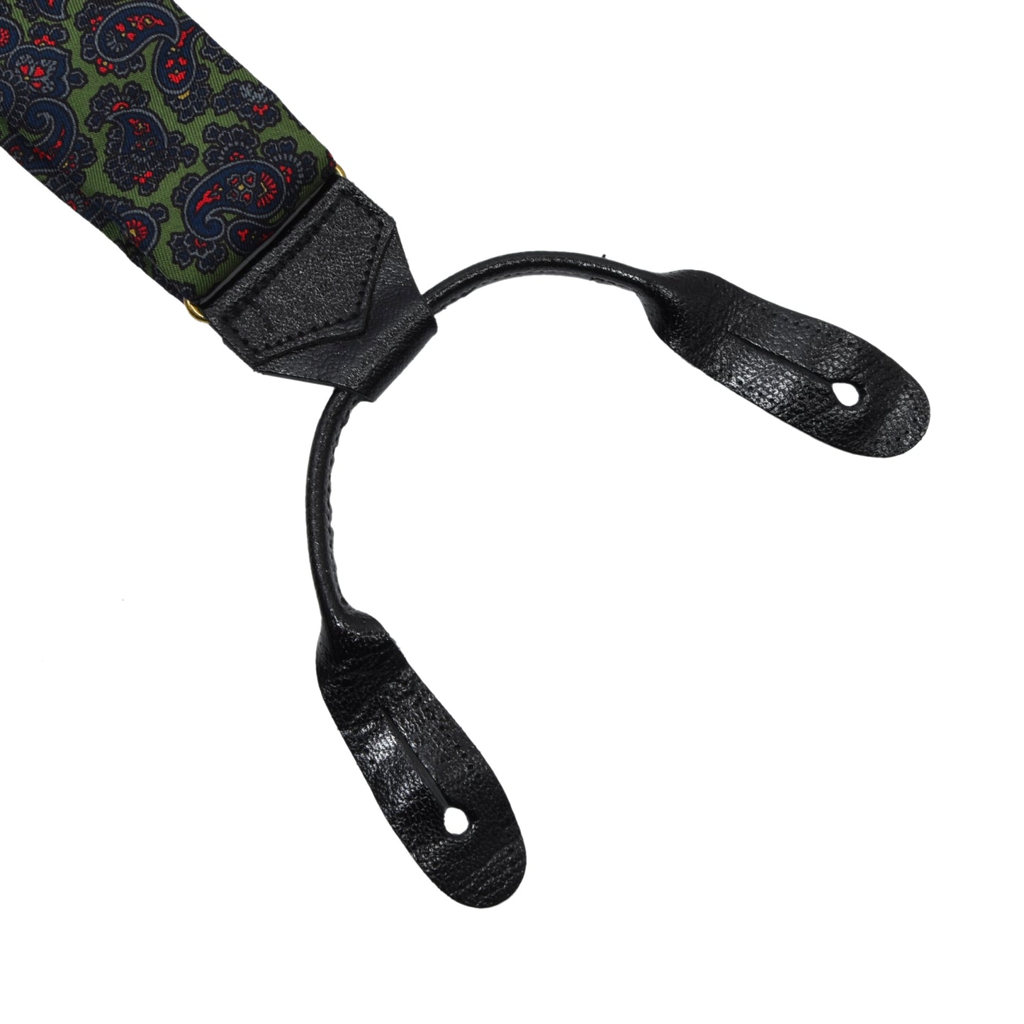 Albert Thurston Silk Braces/Suspenders - Green Paisley