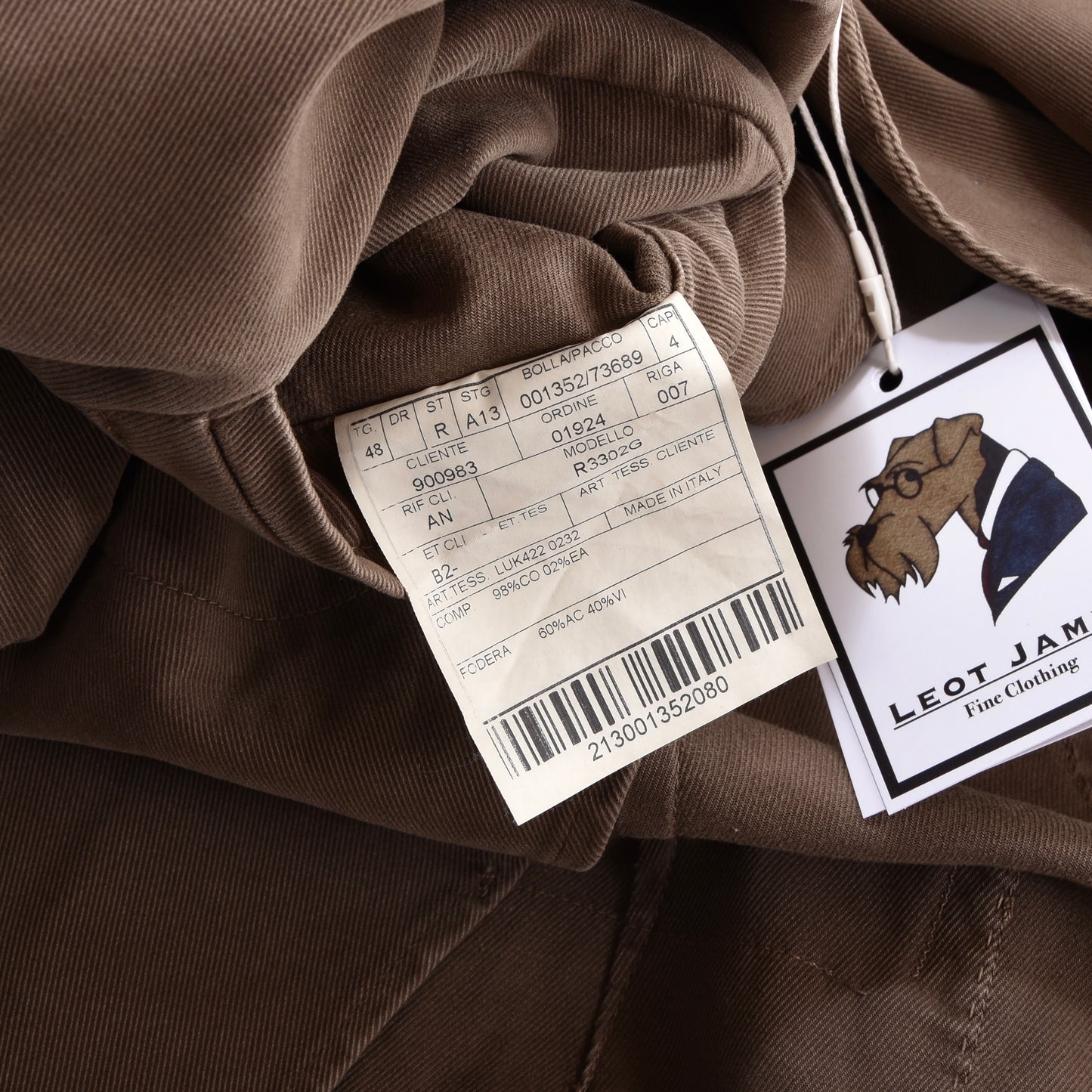 Boglioli COAT Cotton Jacket Size 48 Chest ca. 52.5cm - Brown