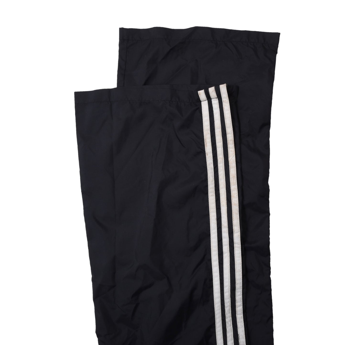 Vintage Adidas Nylon-Regenhose aus den 80er Jahren, Größe D48 (ca. 42 cm), Schwarz