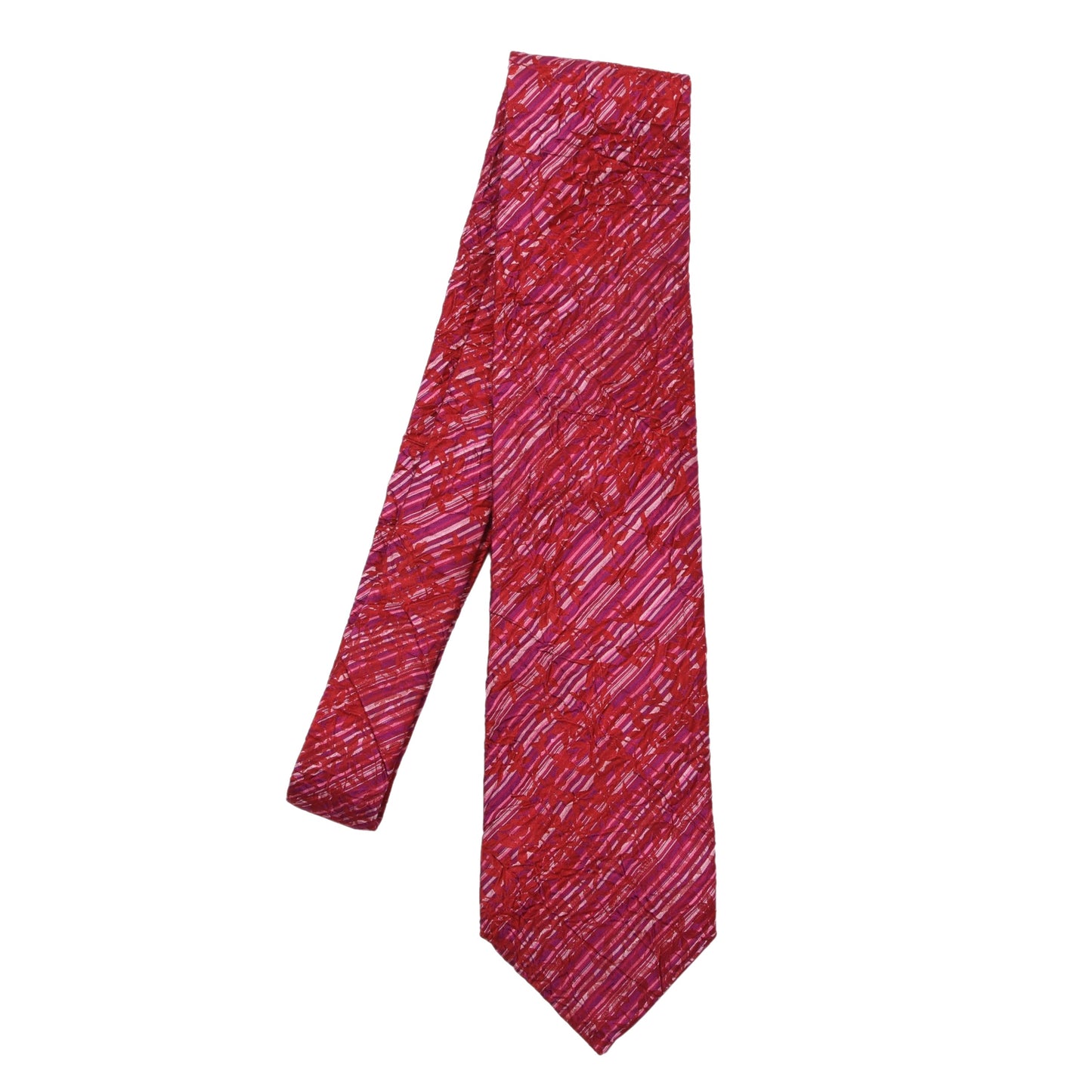 NWT Kenzo Silk Tie ca. 144cm/9.5cm - Pink Seersucker