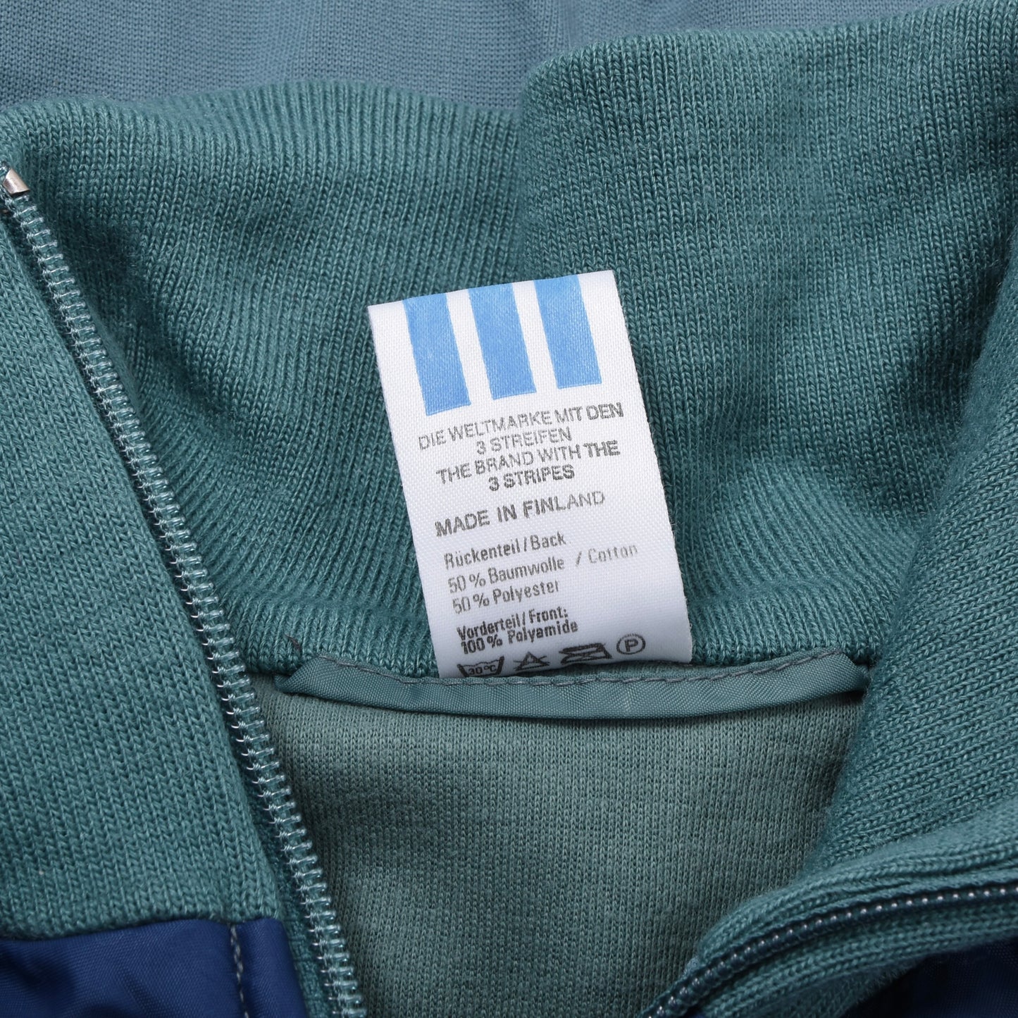 Vintage Adidas Trainingsjacke, Größe D48, ca. 55,5 cm – Türkis