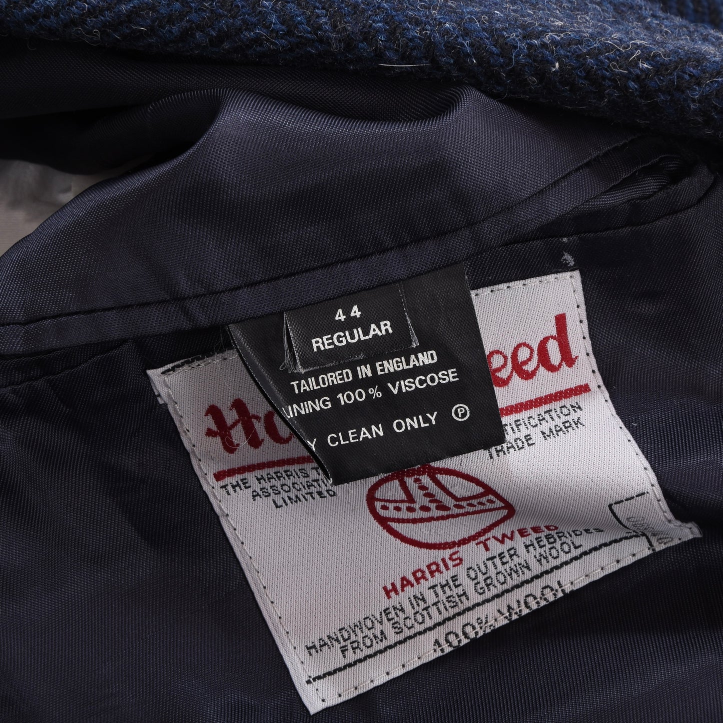 Chatsworth Vintage Harris Tweed Jacke Größe UK 44 Regular ca. 60cm - Blau