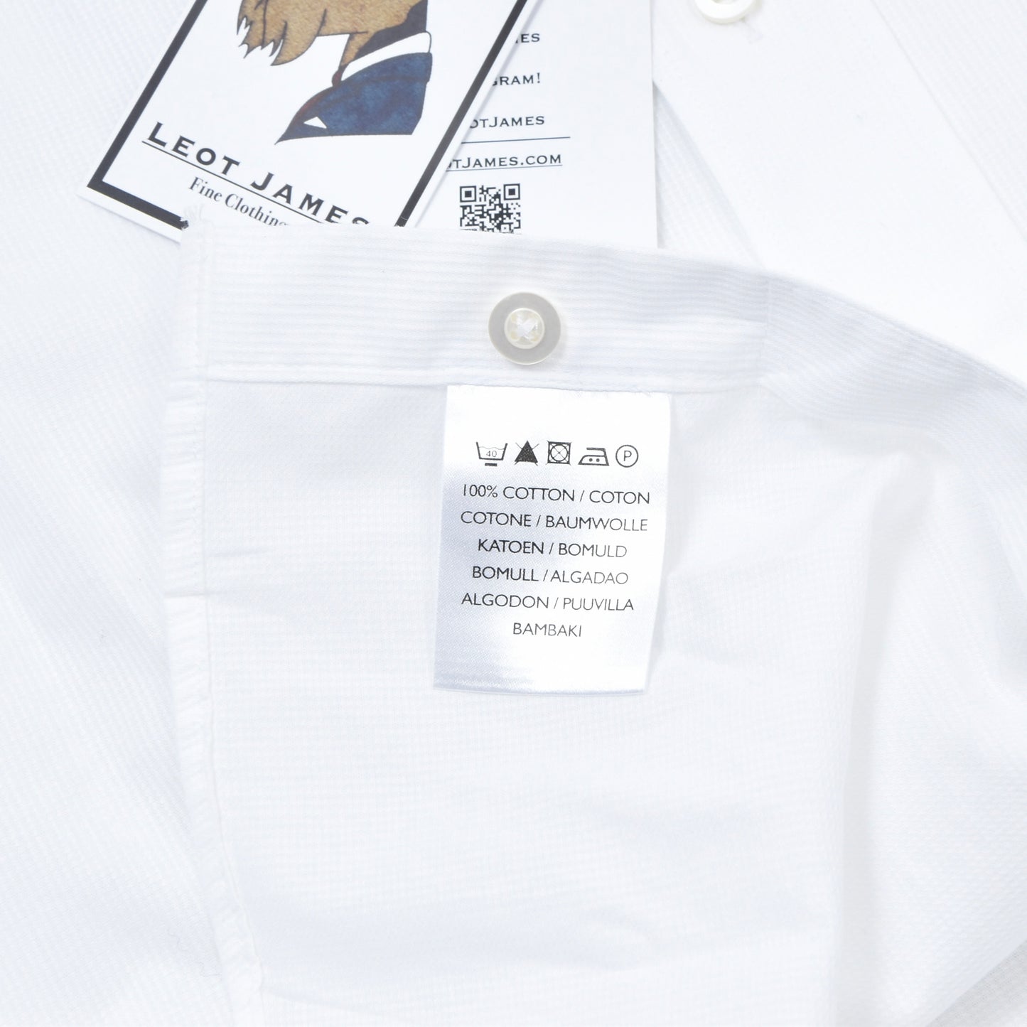 Derek Rose London 100% Cotton Shirt Size 46/Chest ca. 69cm - White