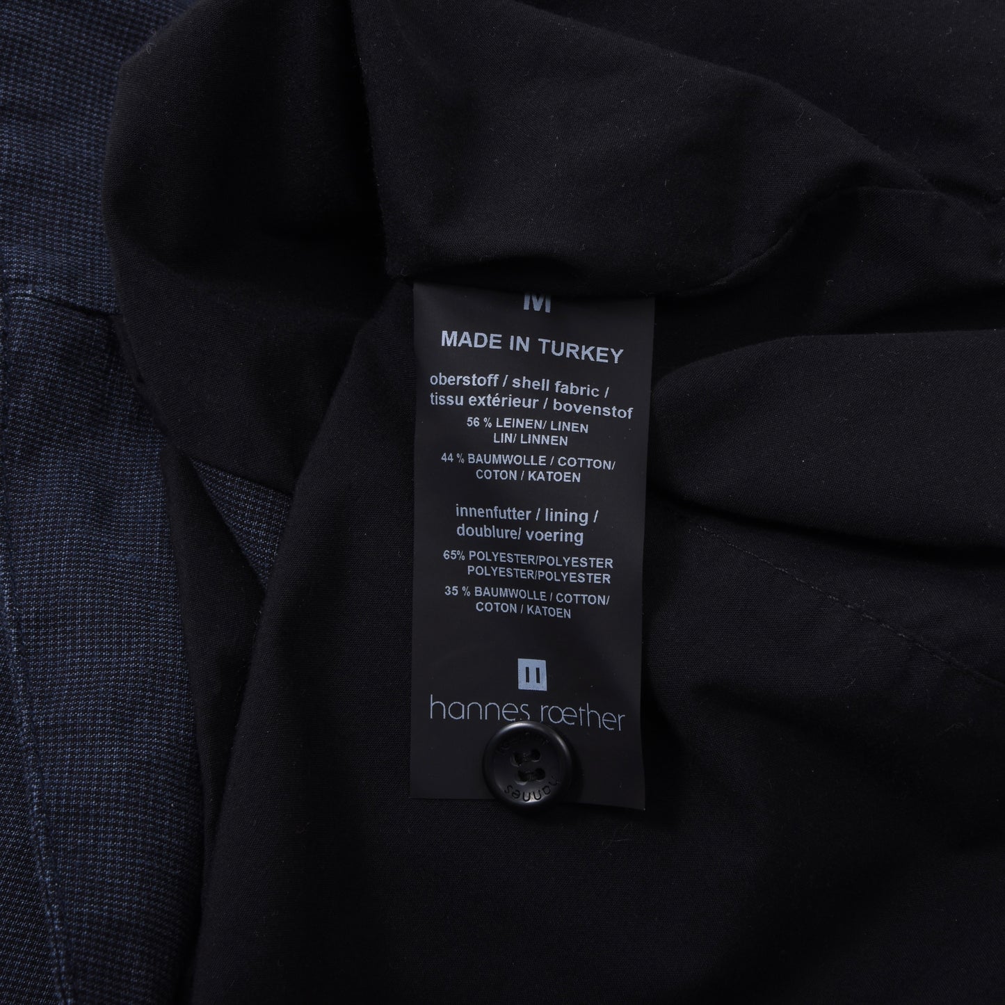 Hannes Roether Linen-Cotton Waistcoat/Vest Size M Chest ca. 51cm - Blue