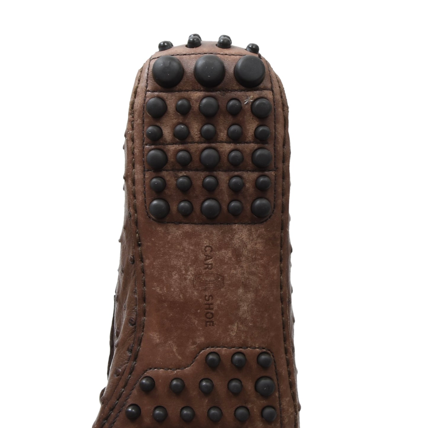 The Original Car Shoe SS2013 Genuine Ostrich Loafer Size 8 1/2 - Brown